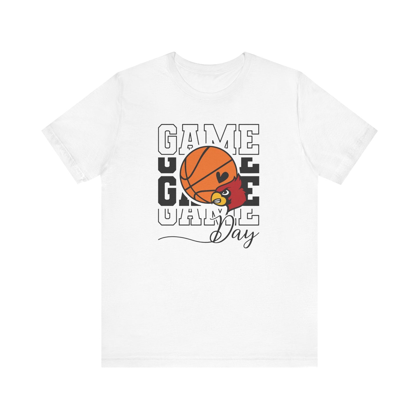 Cardinal Game Day Basketball - Bella + Canvas Short Sleeve Tee