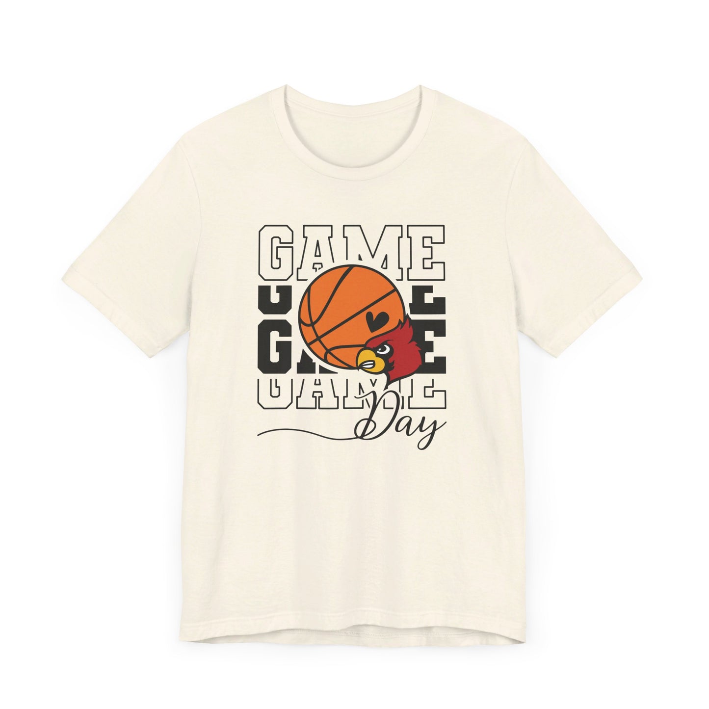 Cardinal Game Day Basketball - Bella + Canvas Short Sleeve Tee