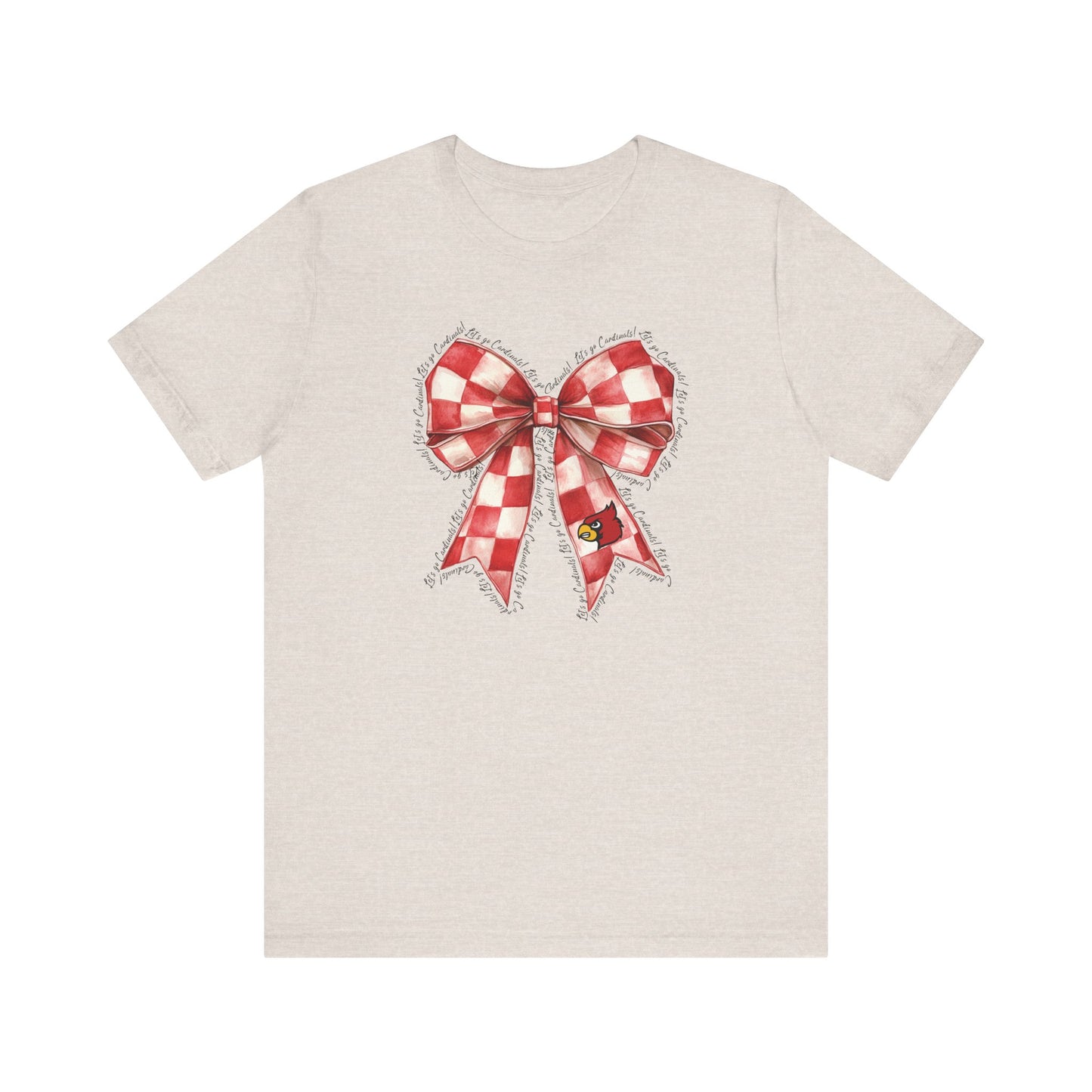 Let's go Cardinals Coquette Bow - Bella + Canvas Short Sleeve Tee