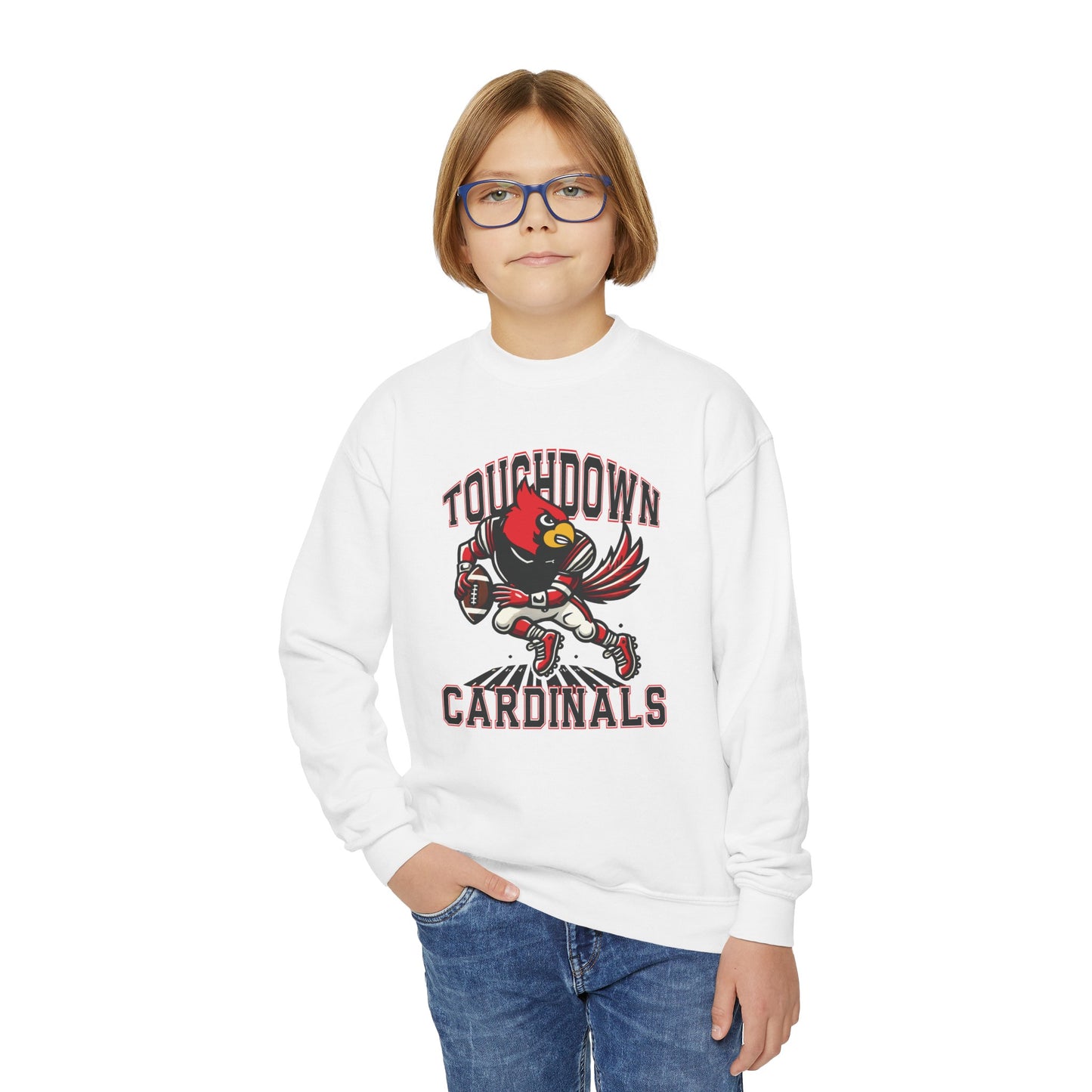 Touchdown Cardinals - Youth Crew Sweatshirt