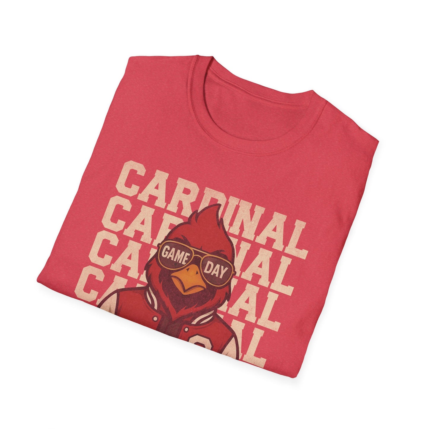 Cardinal Game Day Distressed - Unisex Softstyle T-Shirt