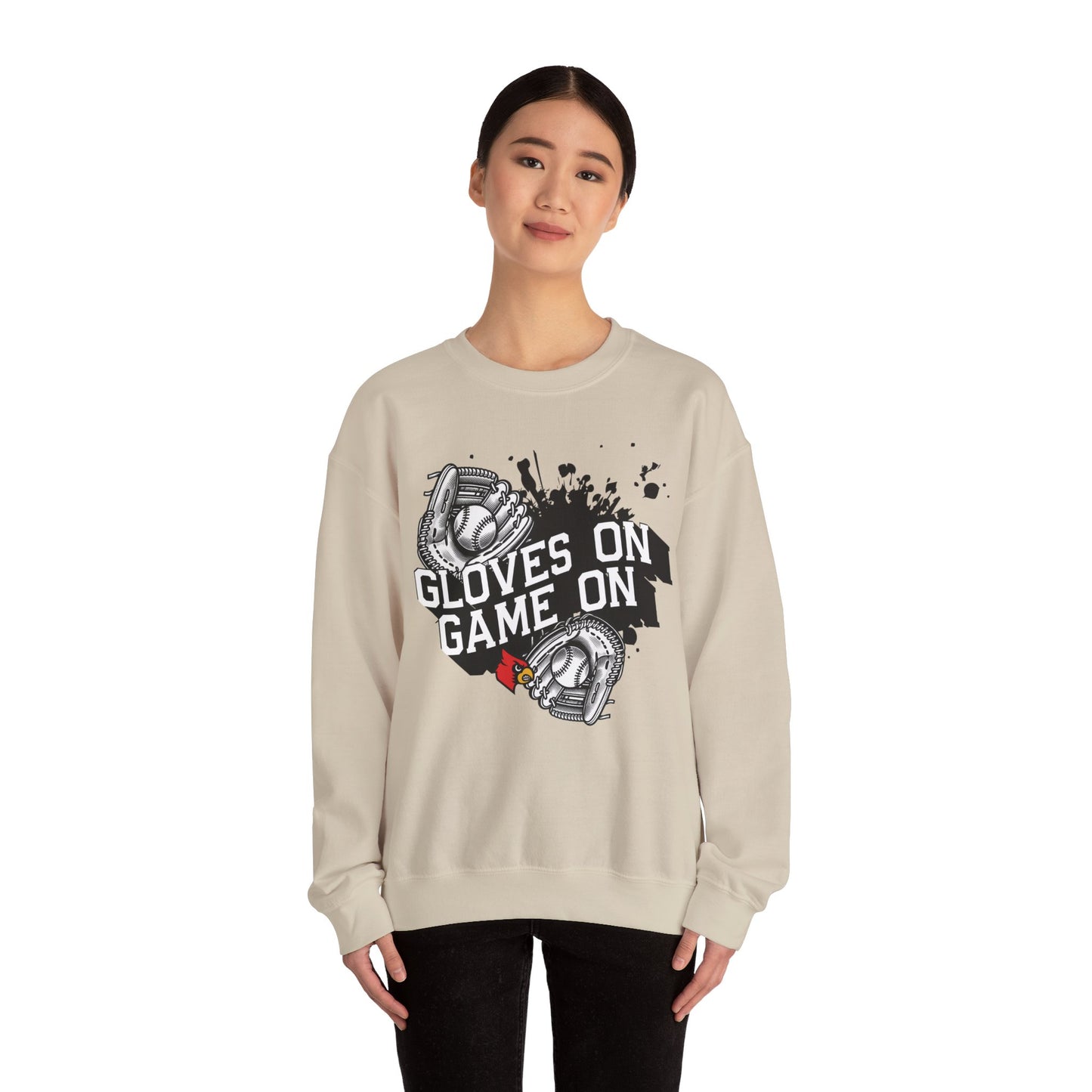 Gloves on Game On Softball and Baseball - Unisex Heavy Blend™ Crewneck Sweatshirt