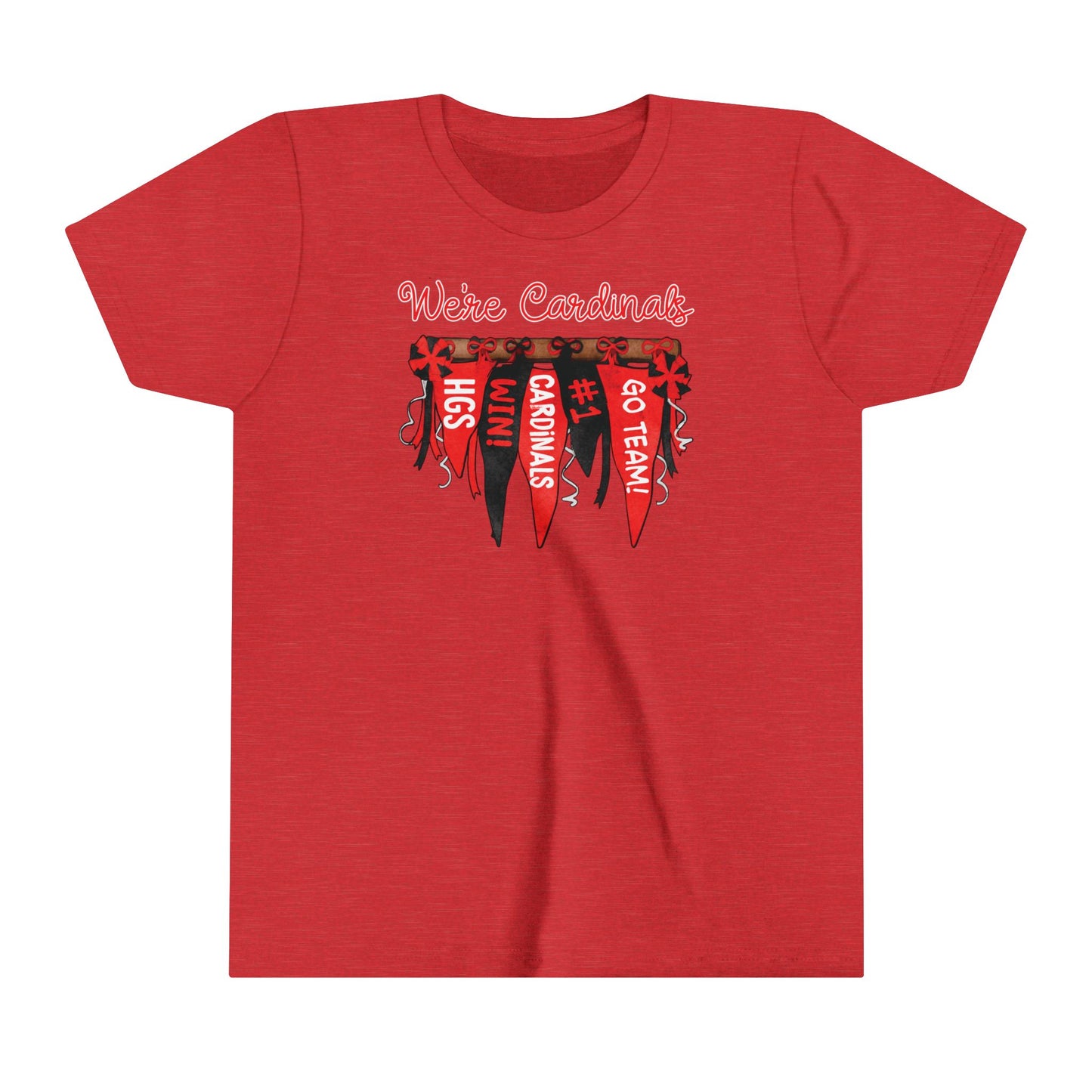 Cardinals Pennant Banner- Bella + Canvas Youth Tee