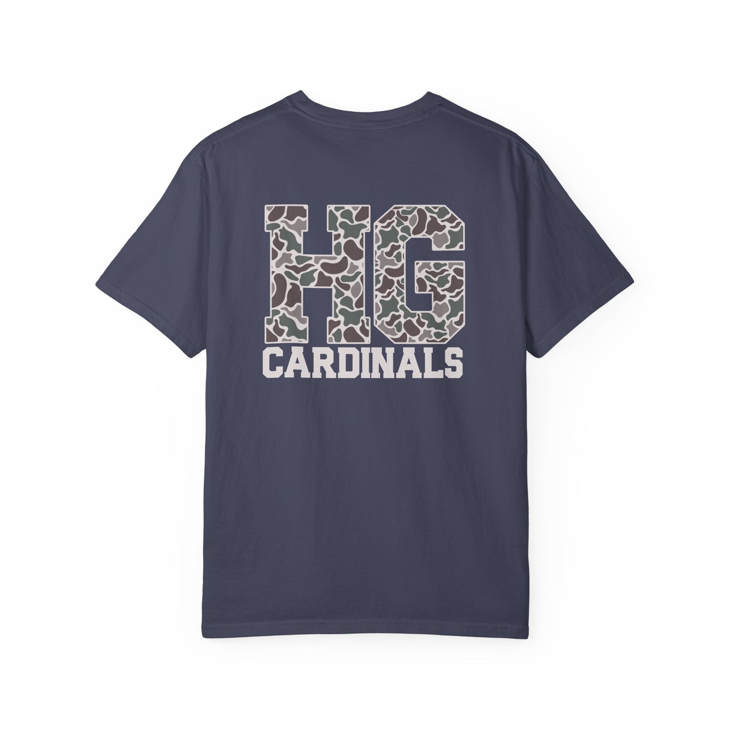Old School Camo Cardinal Pocket + HG Cardinals - Comfort Colors T Shirt