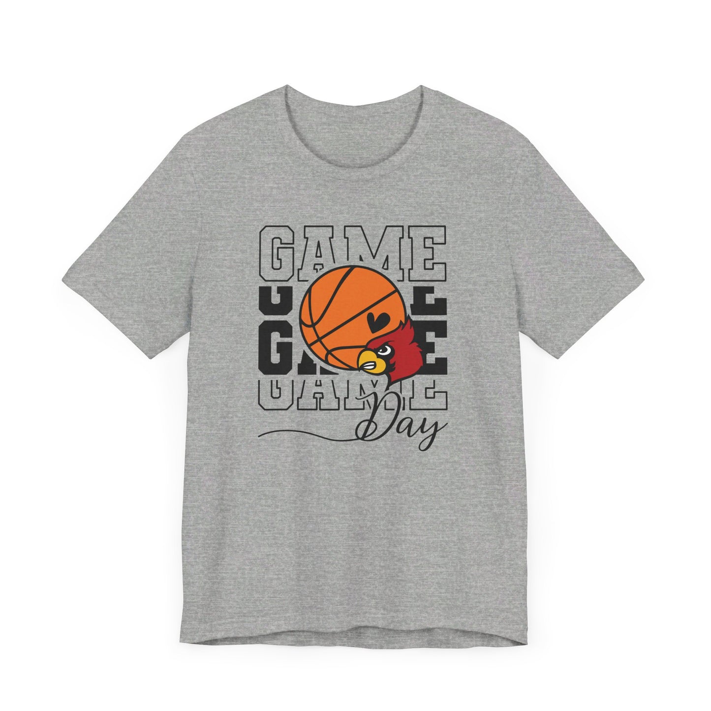Cardinal Game Day Basketball - Bella + Canvas Short Sleeve Tee