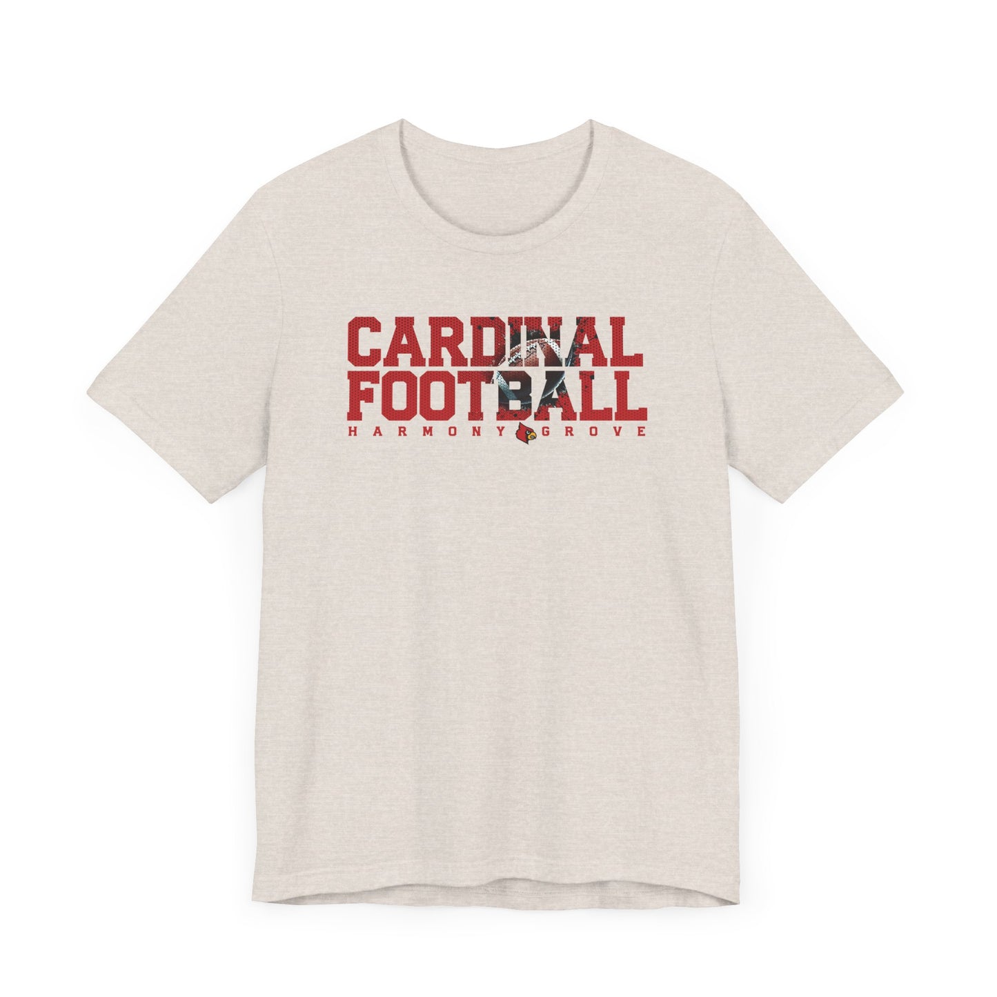 Cardinal Football Harmony Grove - Bella + Canvas Short Sleeve Tee