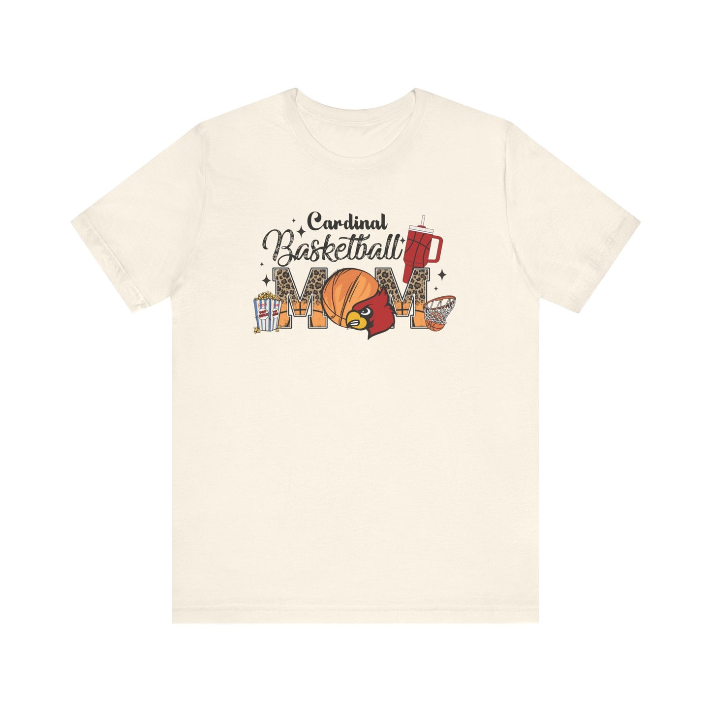 Cardinal Basketball Mom - Bella + Canvas Short Sleeve Tee