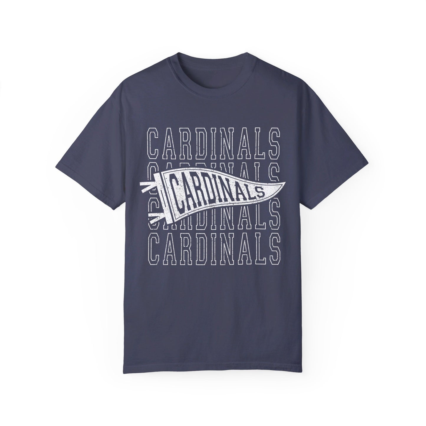 Cardinal Distressed Pennant - Comfort Colors T-shirt