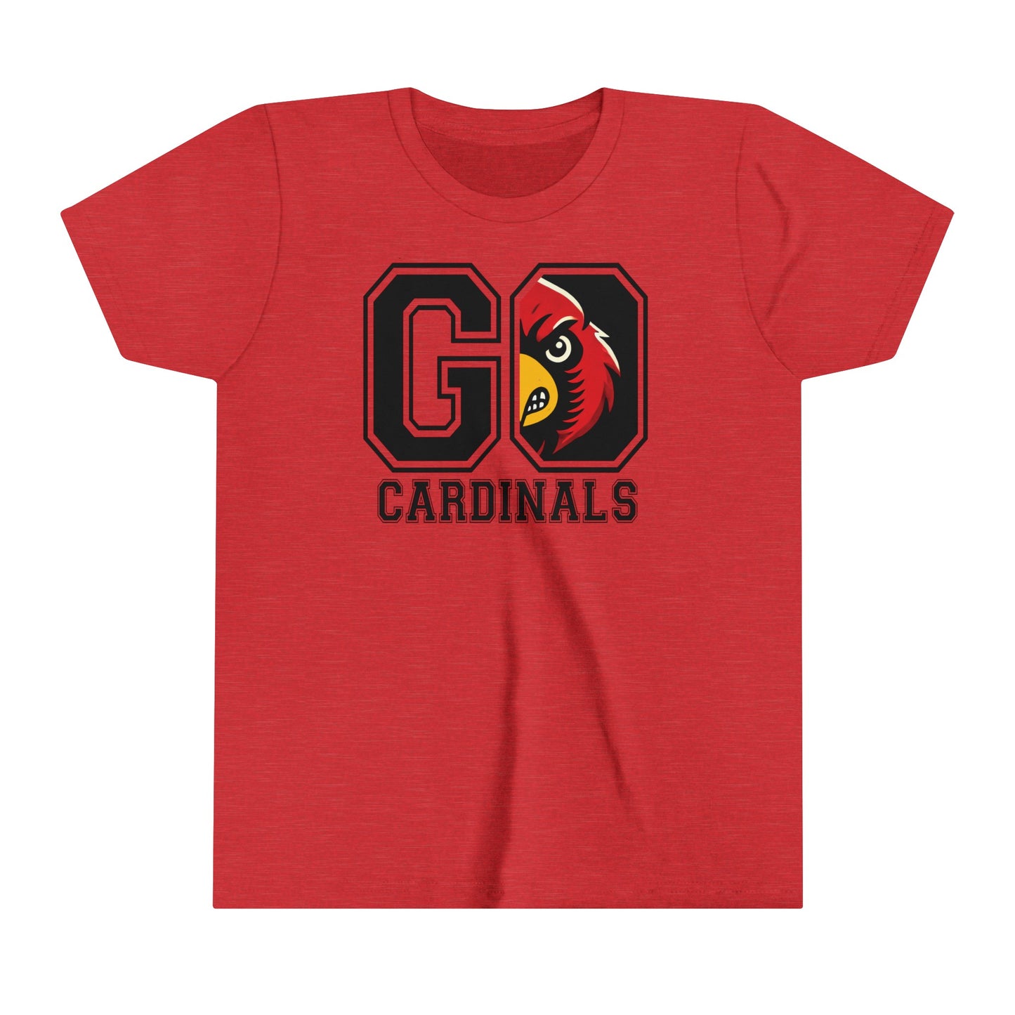 Go Cardinals Red Mascot - Bella + Canvas Youth Tee