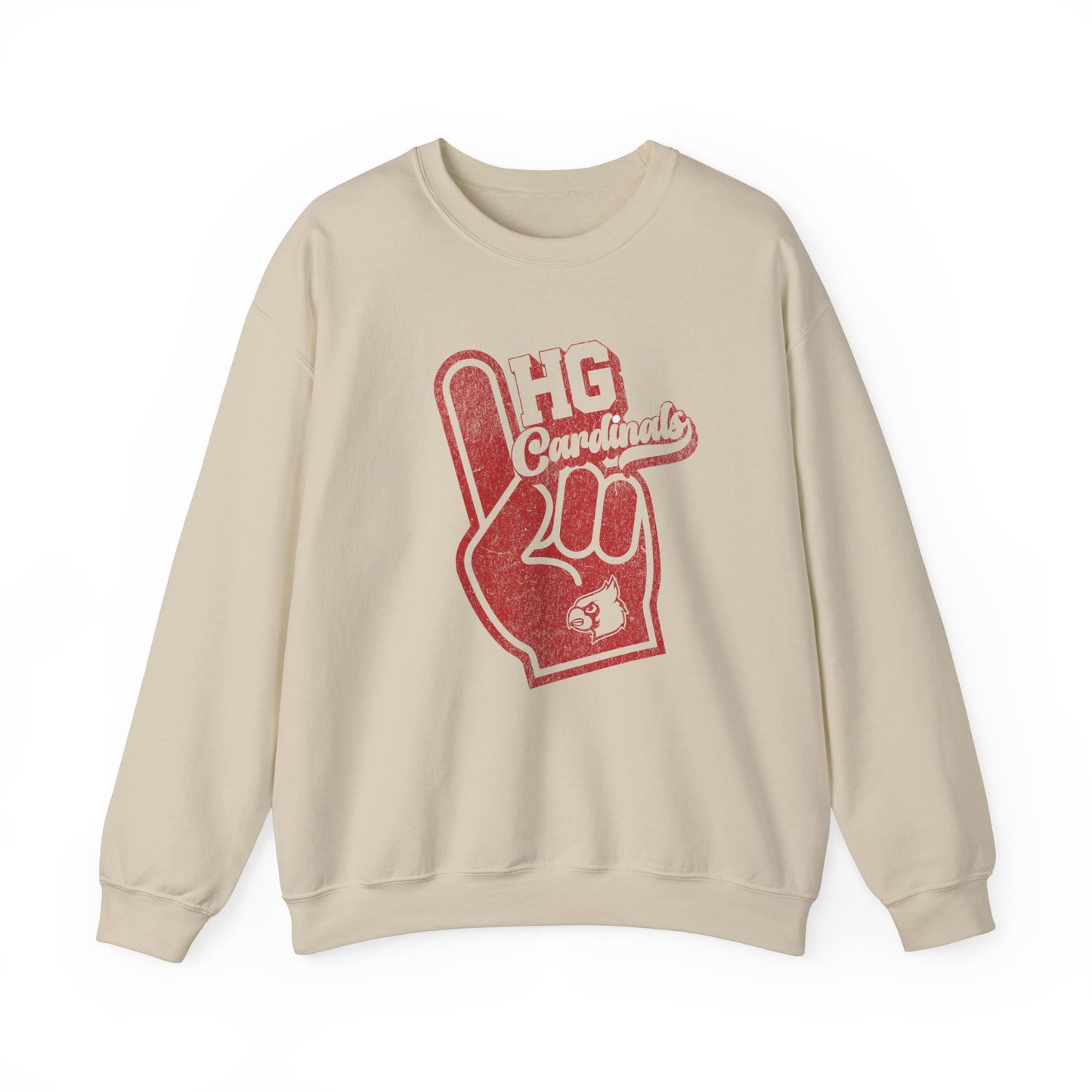 Vintage Foam Finger HG Cardinals - Unisex Heavy Blend™ Crewneck Sweatshirt