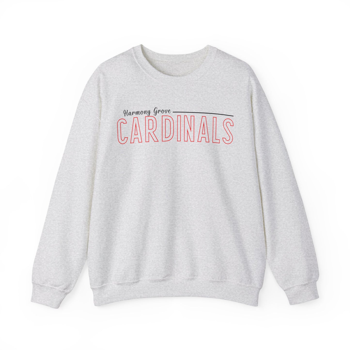 Harmony Grove Cardinals Outline Text - Unisex Heavy Blend™ Crewneck Sweatshirt