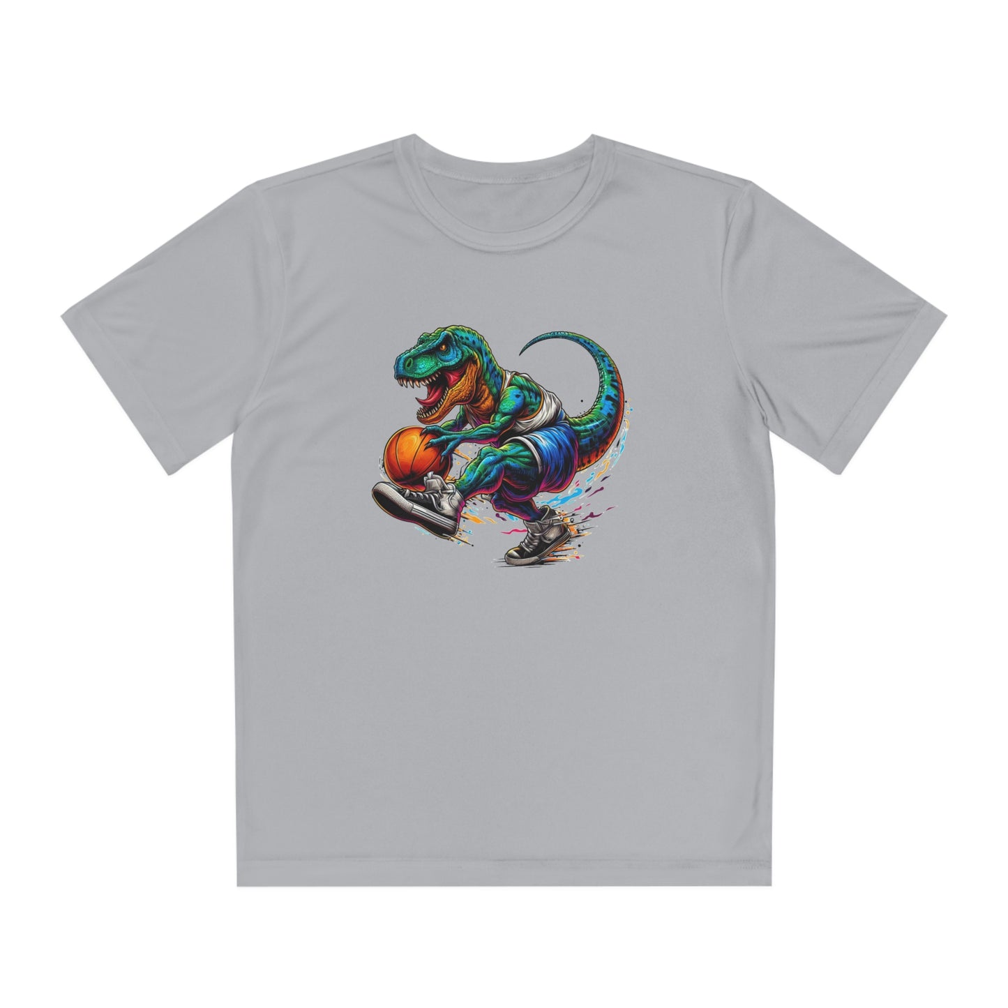 Basketball Dinosaur - Youth Sport-Tek® Competitor™ Tee