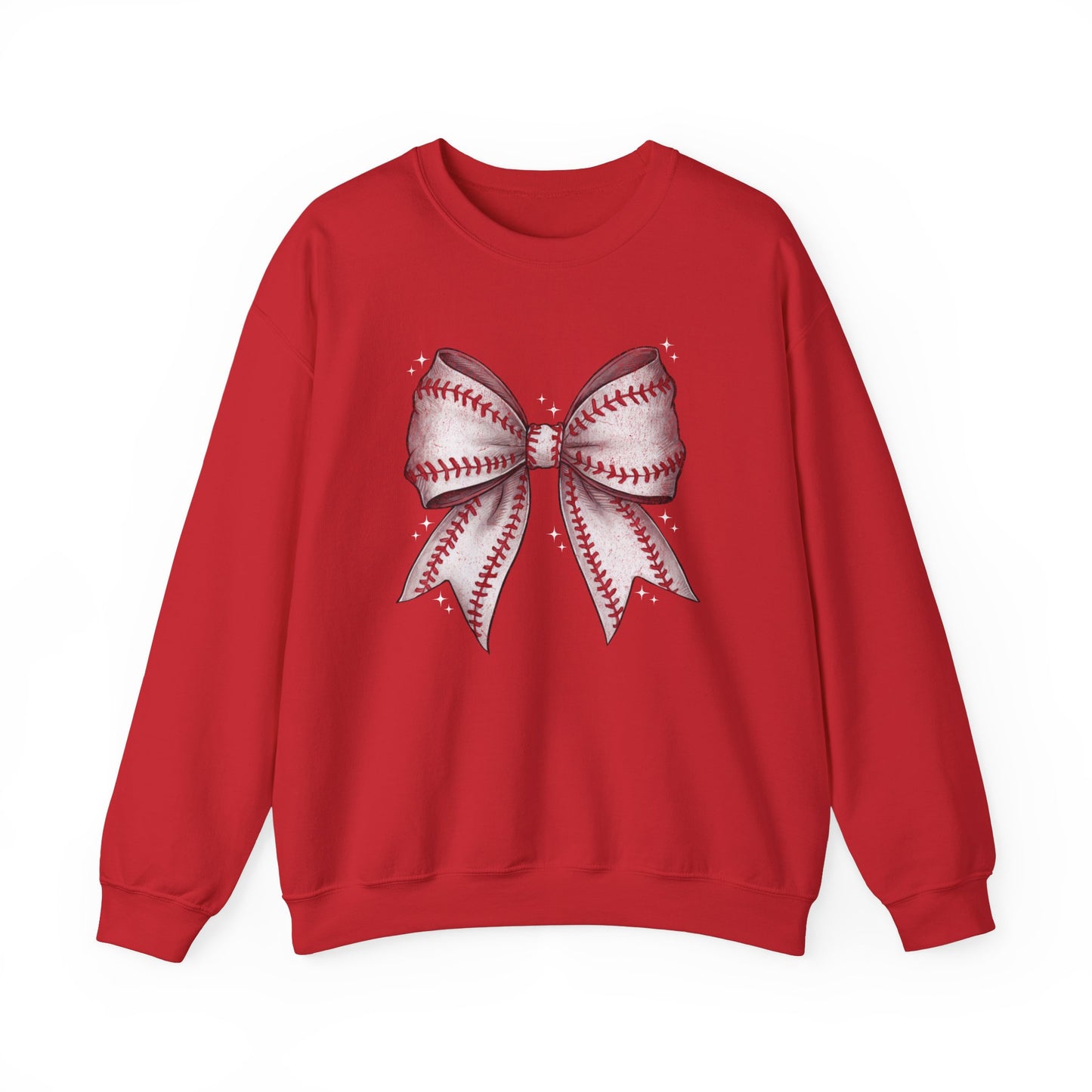 Game Day Baseball Coquette Bow - Unisex Heavy Blend™ Crewneck Sweatshirt