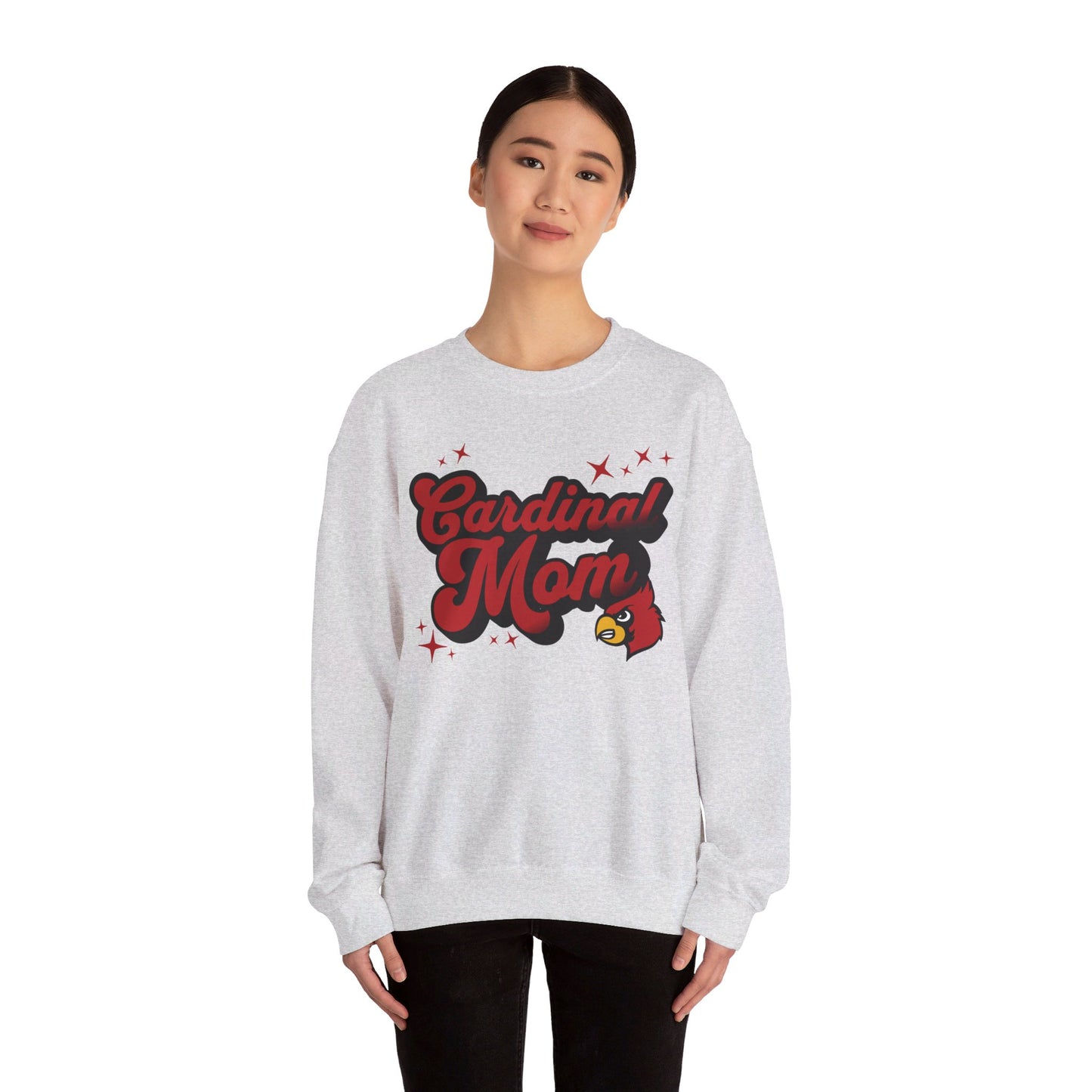 Groovy Cardinal Mom - Unisex Heavy Blend™ Crewneck Sweatshirt