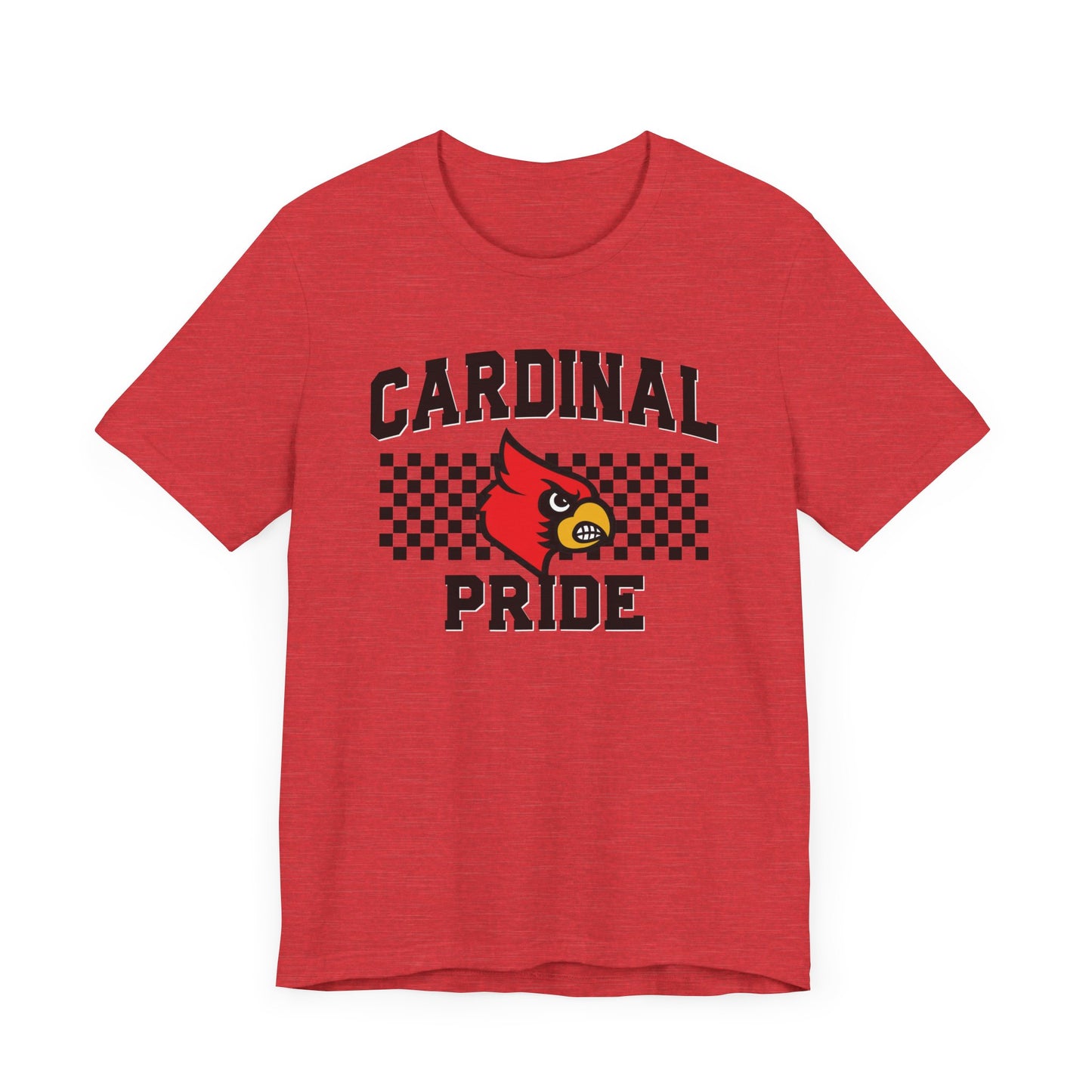 Cardinal Pride Black and White Checkerboard - Bella + Canvas Short Sleeve Tee