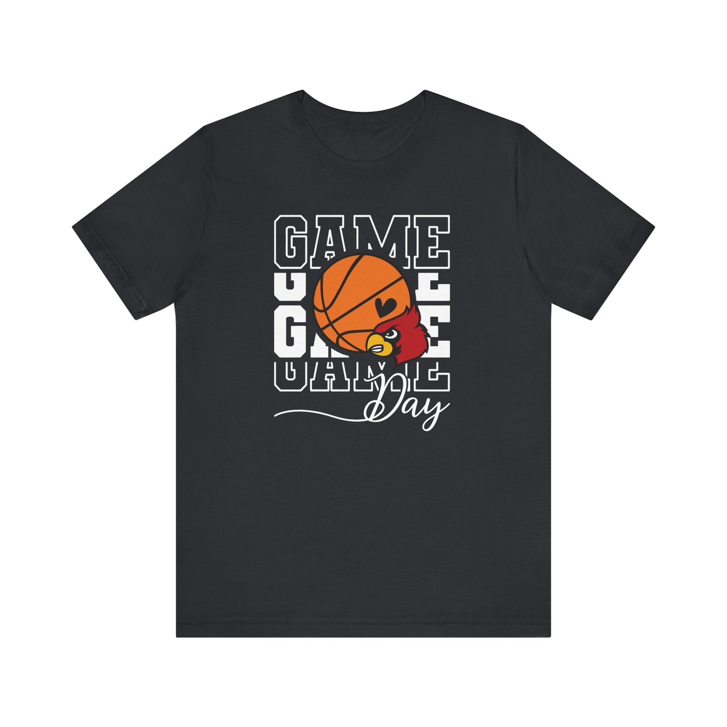 Cardinal Game Day Basketball - Bella + Canvas Short Sleeve Tee