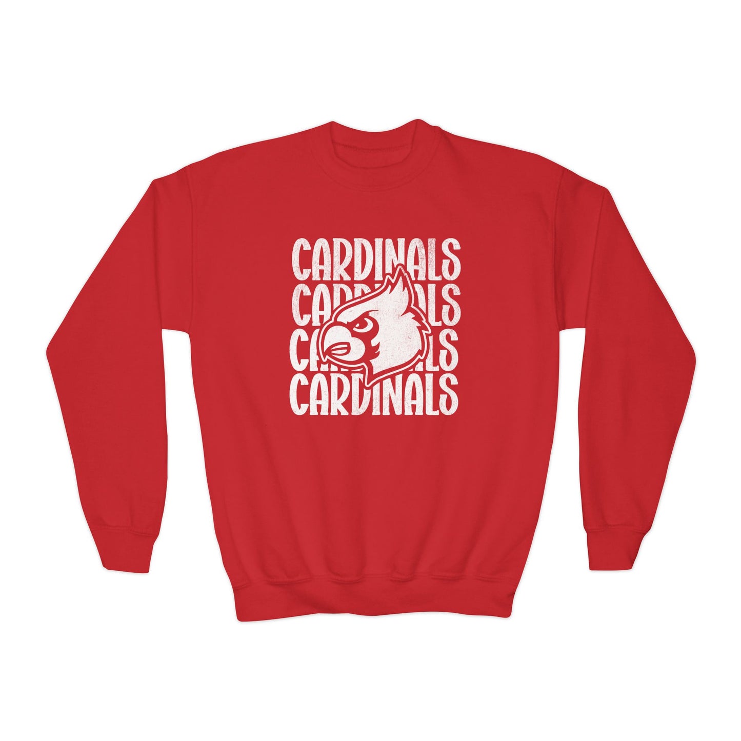 Vintage Cardinal 4 - Youth Crew Sweatshirt