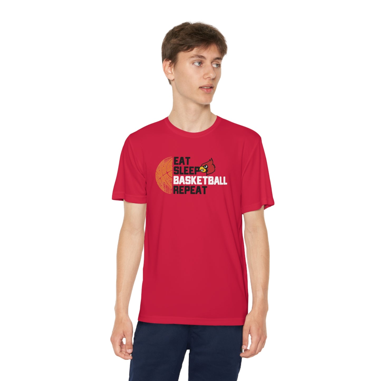 Eat Sleep Basketball Repeat - Youth Sport-Tek® Competitor™ Tee