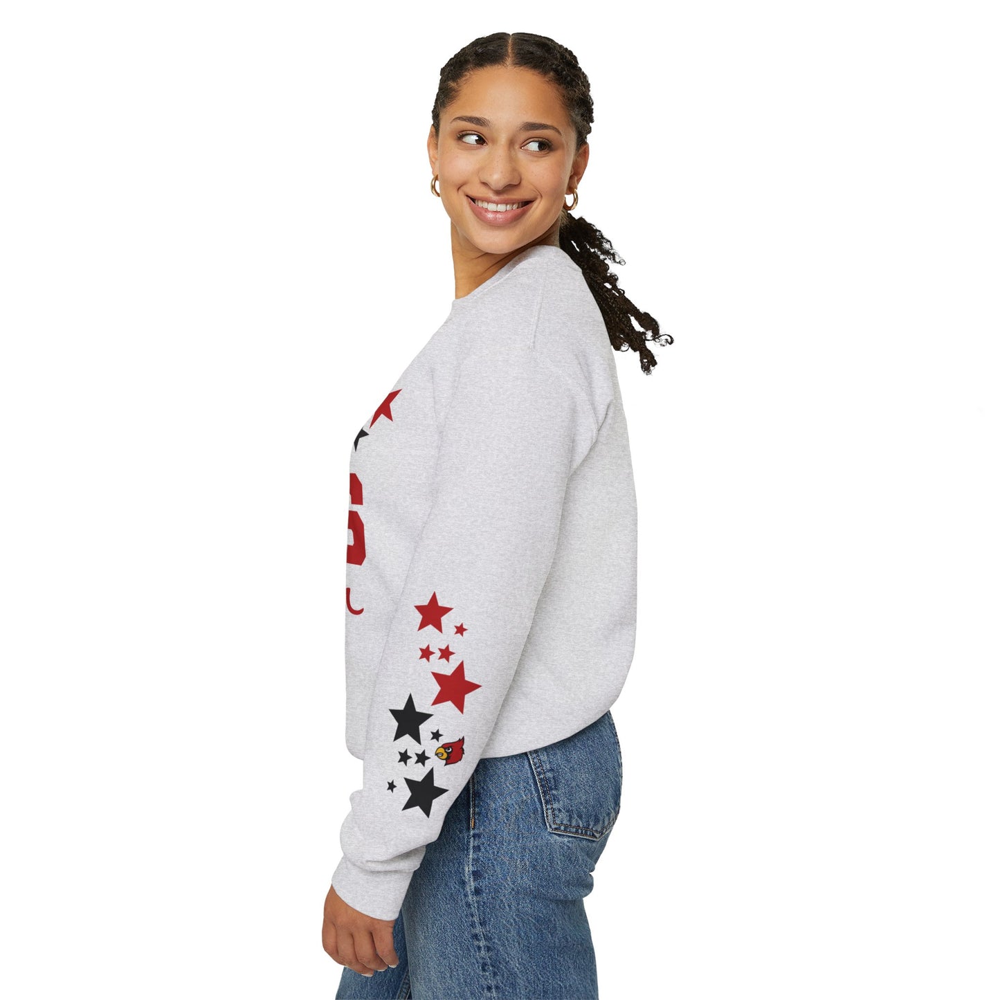 Cardinals Nation with Star Sleeves - Unisex Heavy Blend™ Crewneck Sweatshirt
