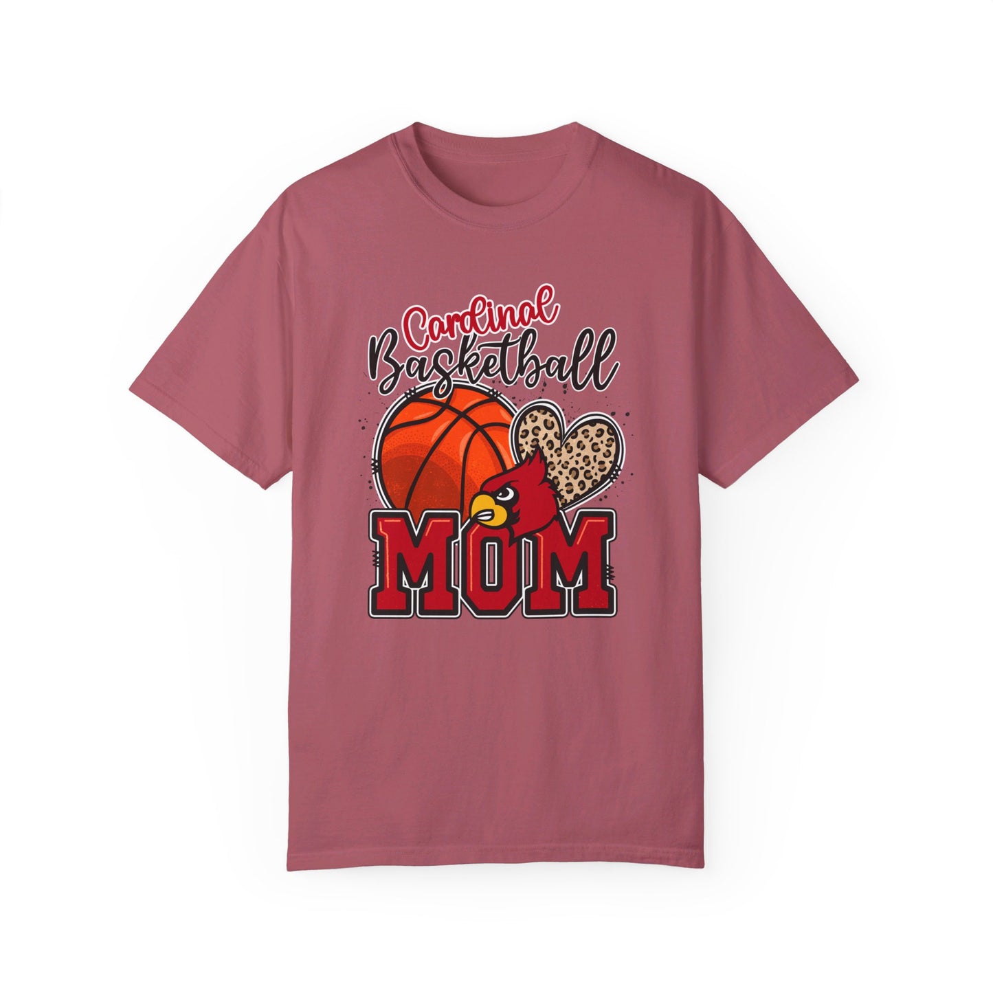 Cardinal Basketball Mom Leopard - Comfort Colors T-shirt