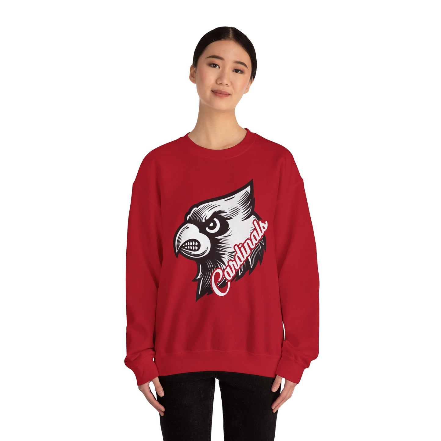 Cardinals Inset Text - Unisex Heavy Blend™ Crewneck Sweatshirt
