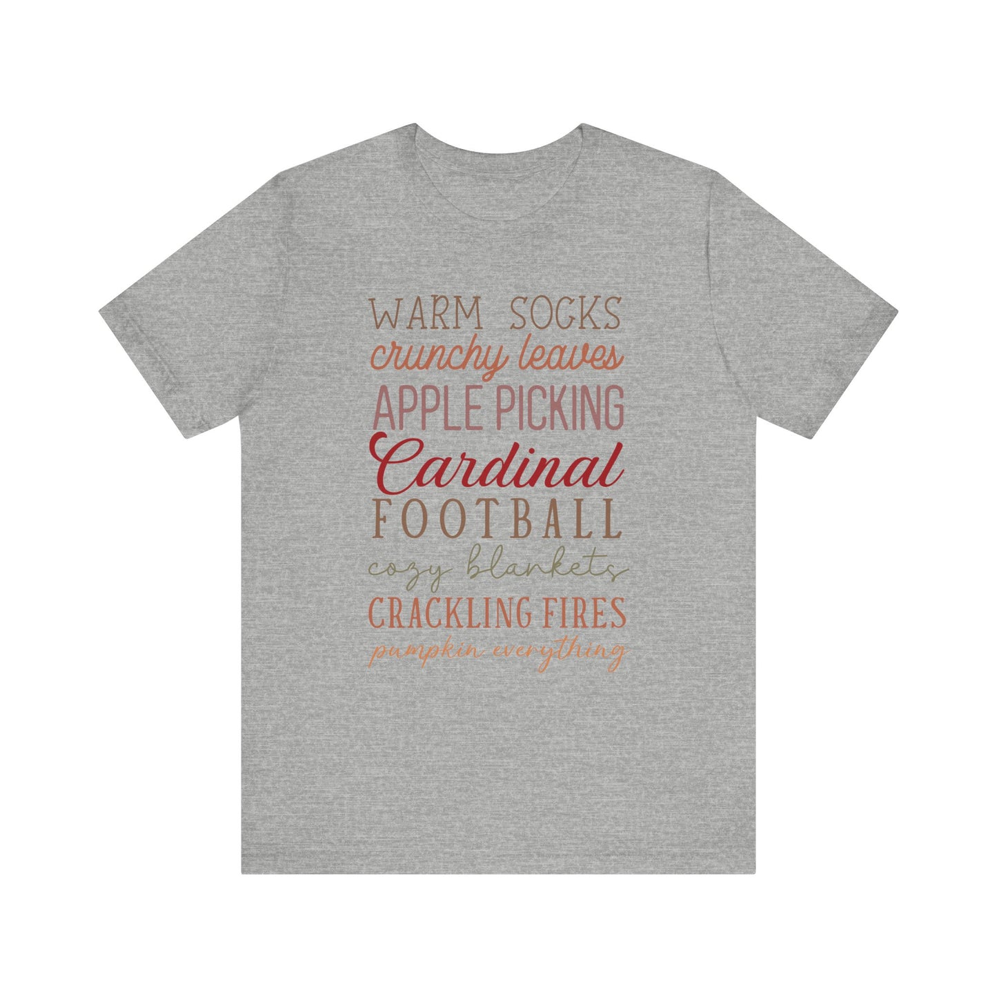 Fall Sayings Cardinal Football - Bella + Canvas Short Sleeve Tee