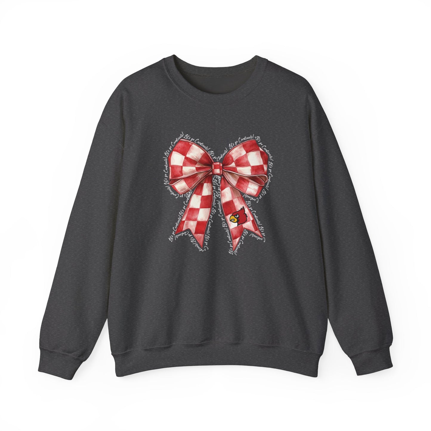 Let's Go Cardinals Coquette Bow - Unisex Heavy Blend™ Crewneck Sweatshirt