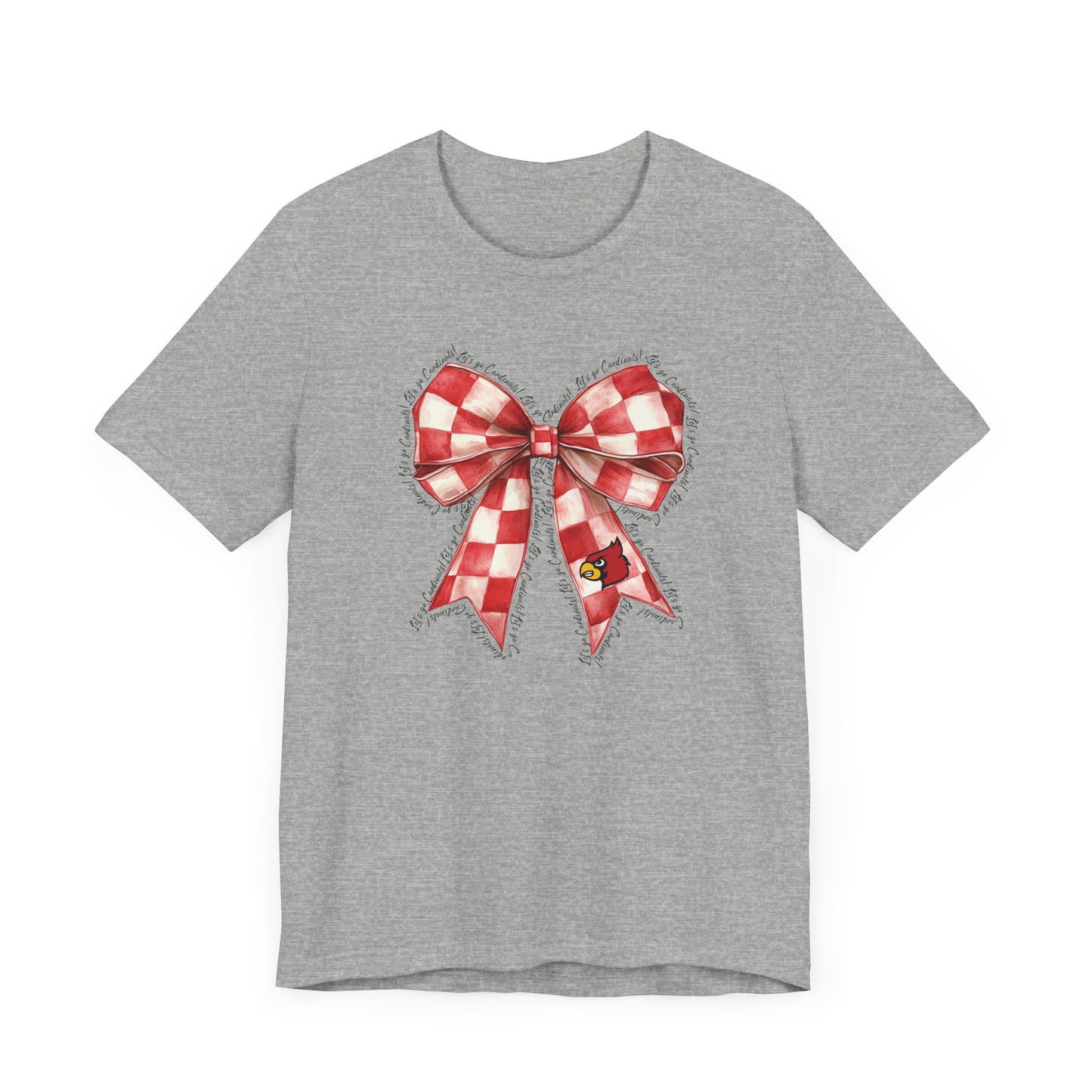 Let's go Cardinals Coquette Bow - Bella + Canvas Short Sleeve Tee
