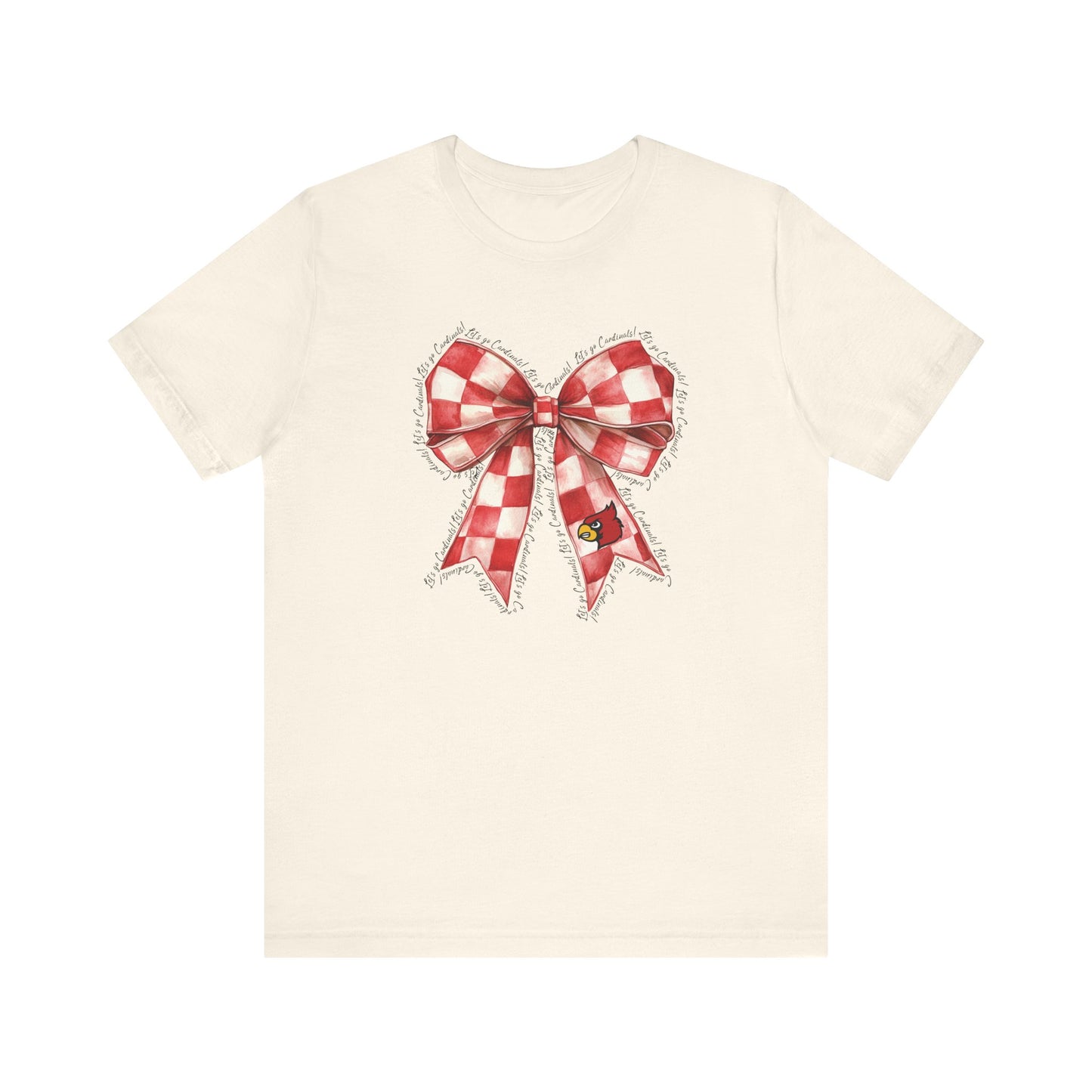 Let's go Cardinals Coquette Bow - Bella + Canvas Short Sleeve Tee