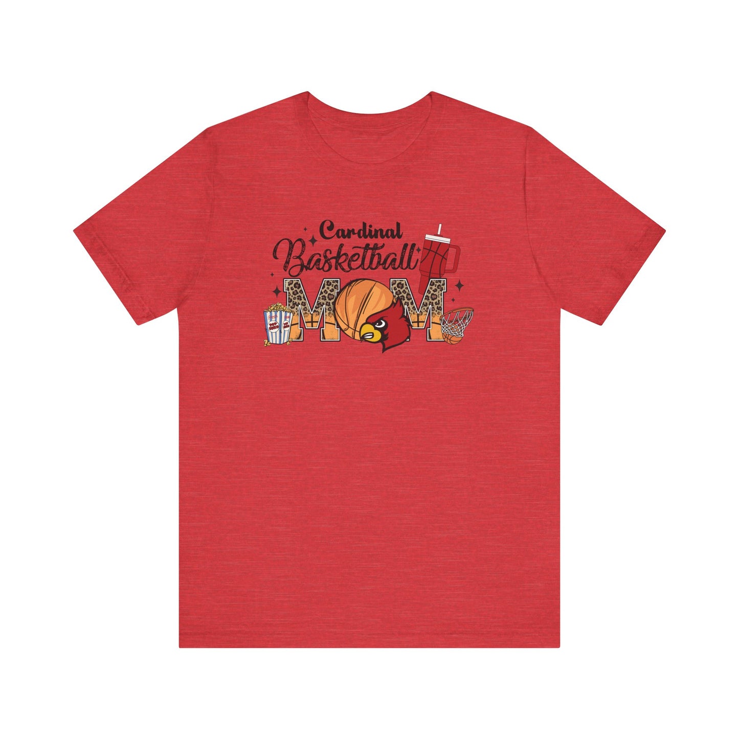 Cardinal Basketball Mom - Bella + Canvas Short Sleeve Tee