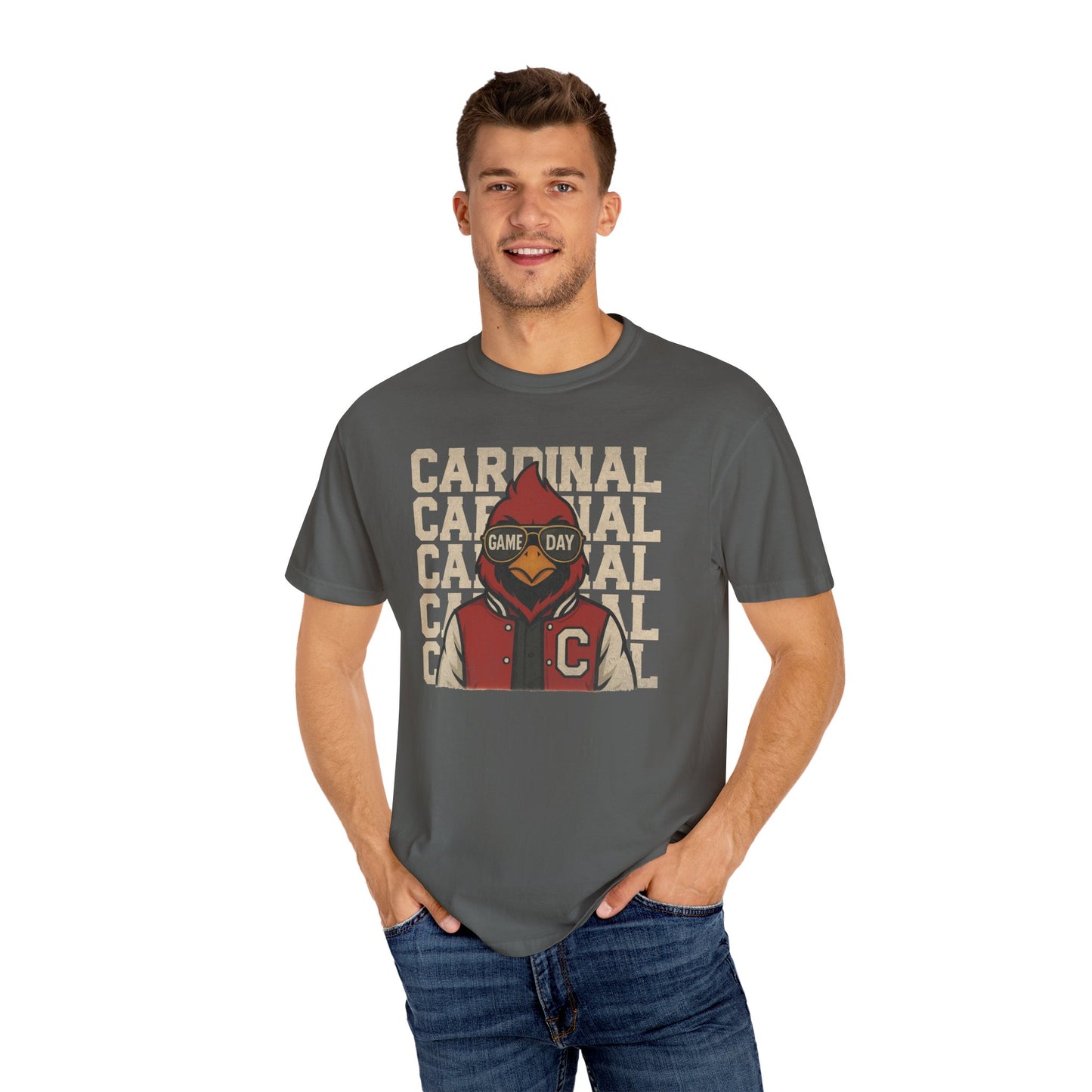 Cardinal Game Day Distressed - Comfort Colors T Shirt