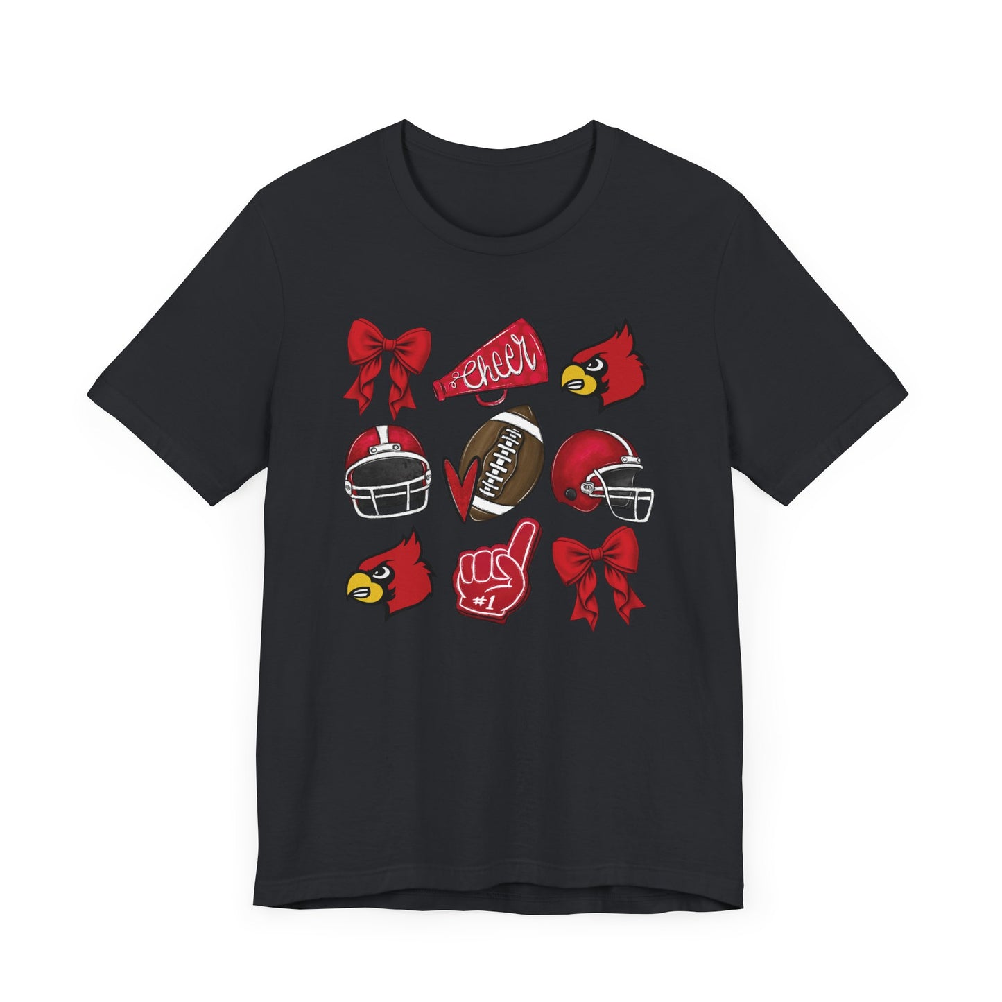 Football and Cheer Coquette - Bella + Canvas Short Sleeve Tee