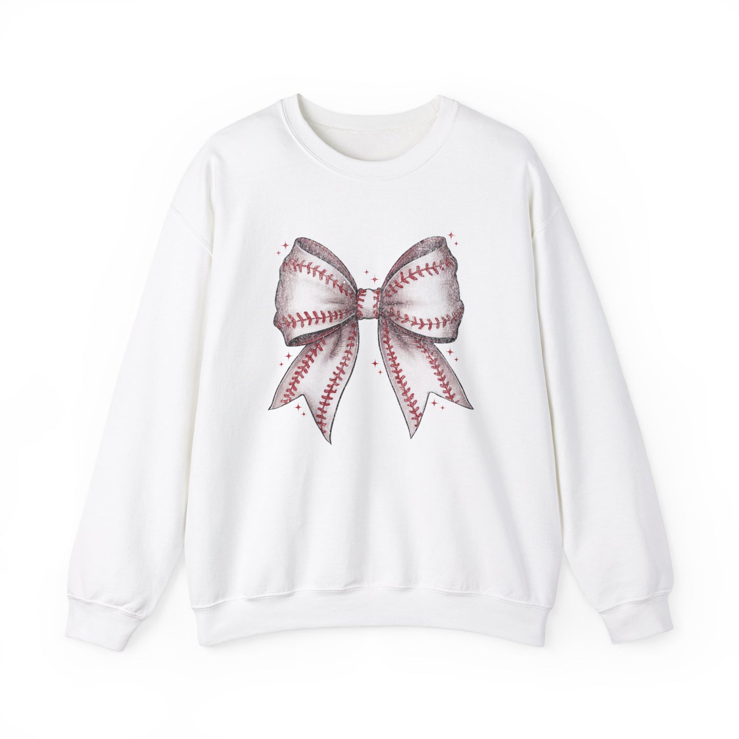 Game Day Baseball Coquette Bow - Unisex Heavy Blend™ Crewneck Sweatshirt