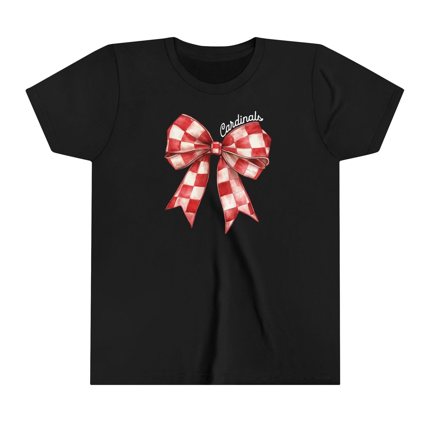 Coquette Bow Cardinals - Bella + Canvas Youth Tee