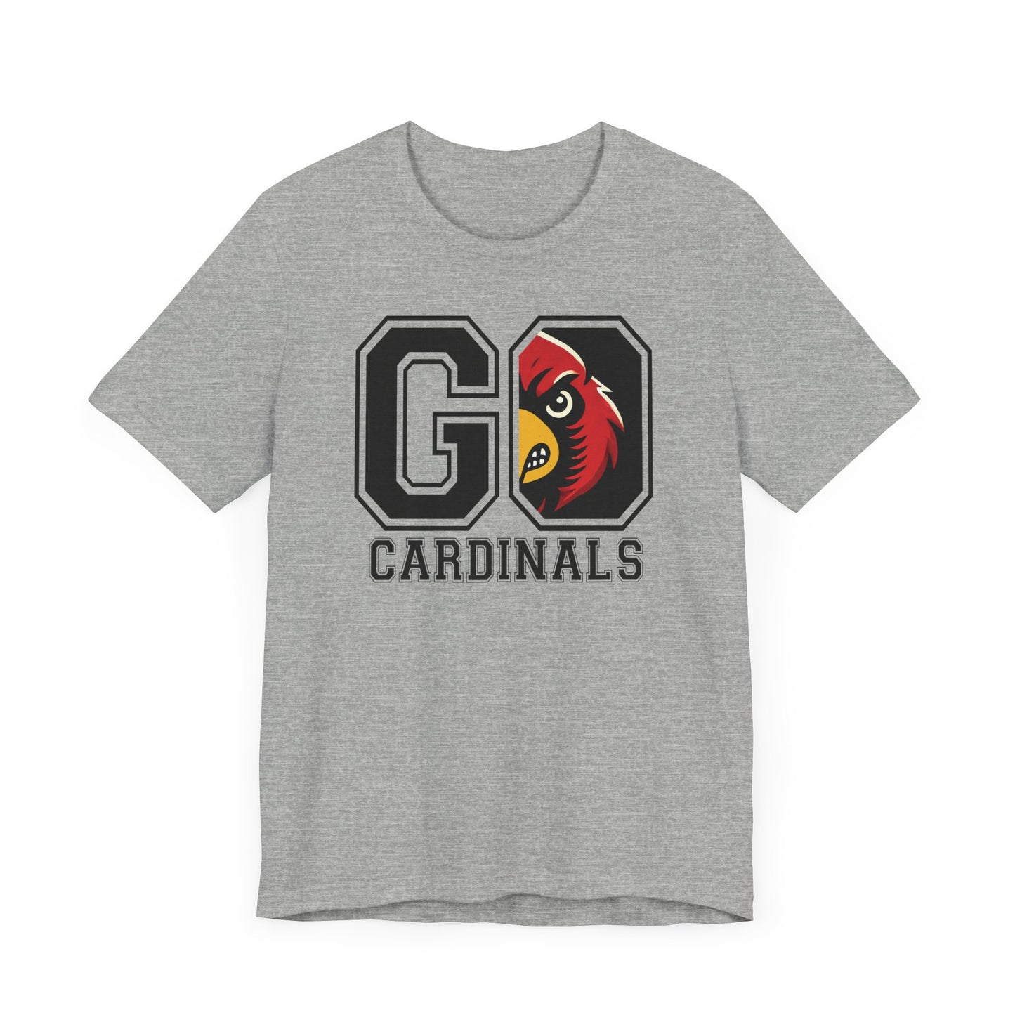 Go Cardinals Red Mascot - Bella + Canvas Short Sleeve Tee
