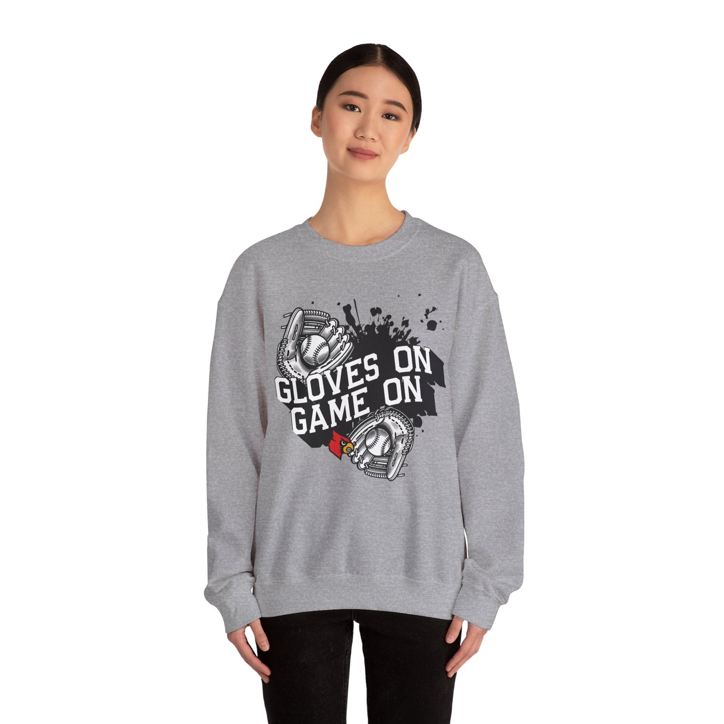 Gloves on Game On Softball and Baseball - Unisex Heavy Blend™ Crewneck Sweatshirt