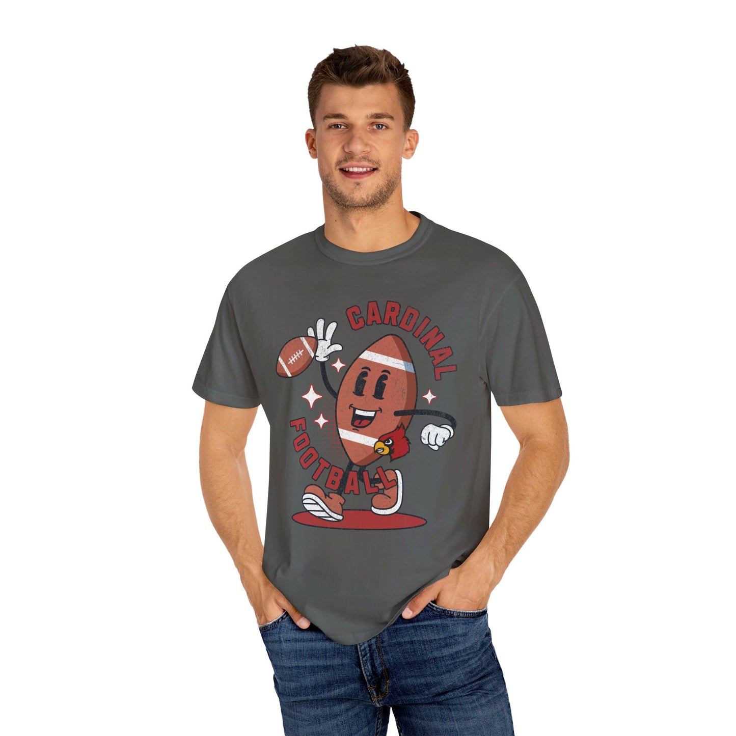 Retro Cardinal Football - Comfort Colors T-shirt
