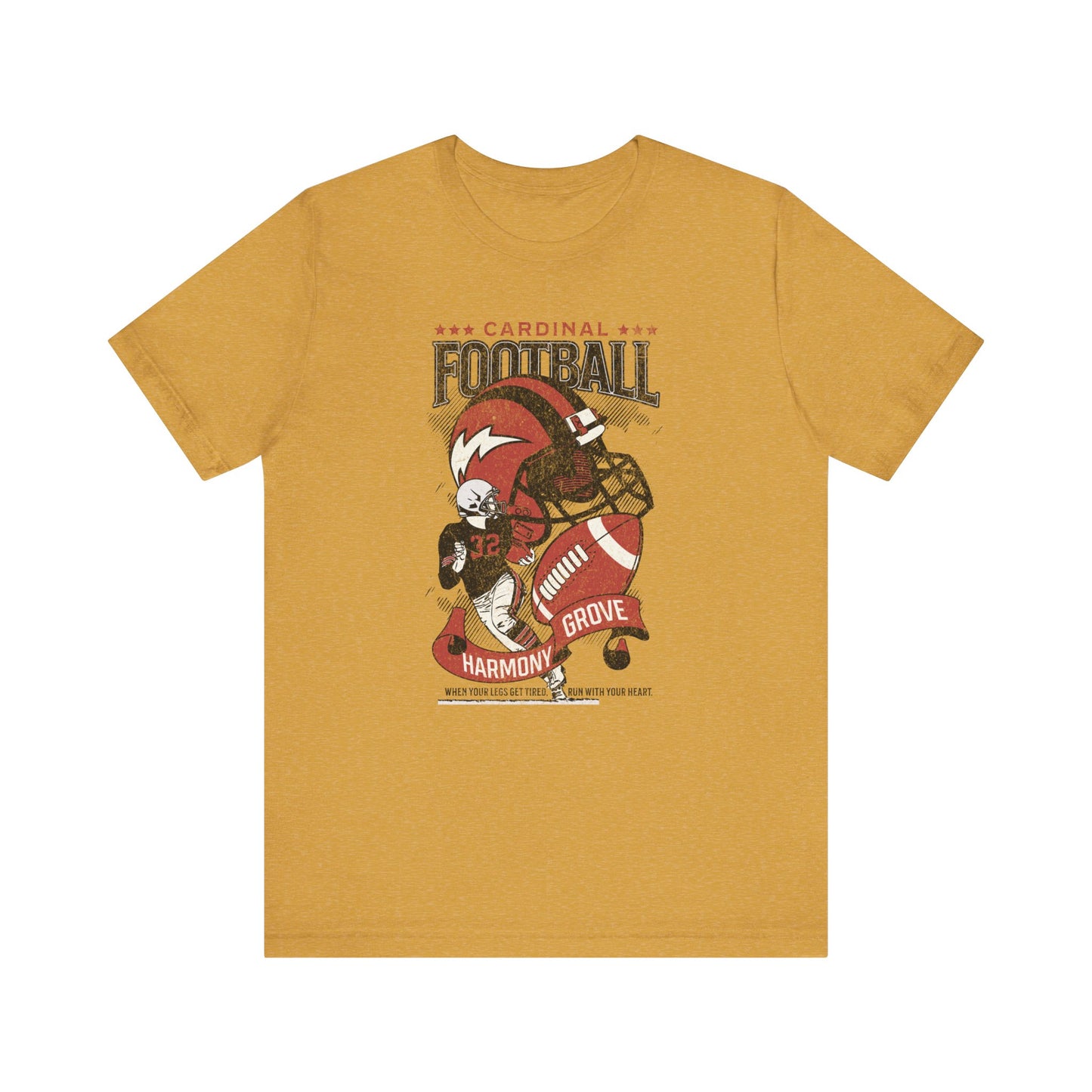 Vintage Cardinal Football - Bella + Canvas Short Sleeve Tee