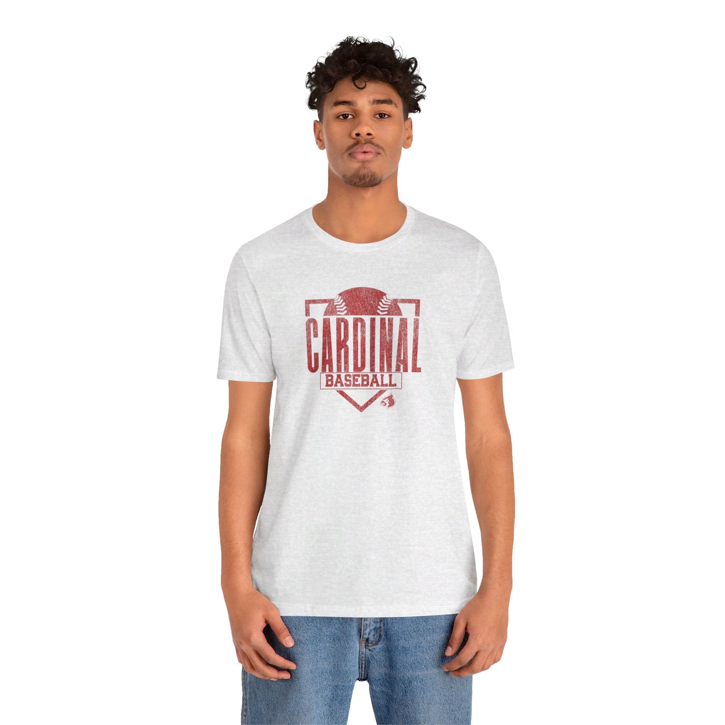 Vintage Cardinal Baseball Plate - Bella + Canvas Short Sleeve Tee