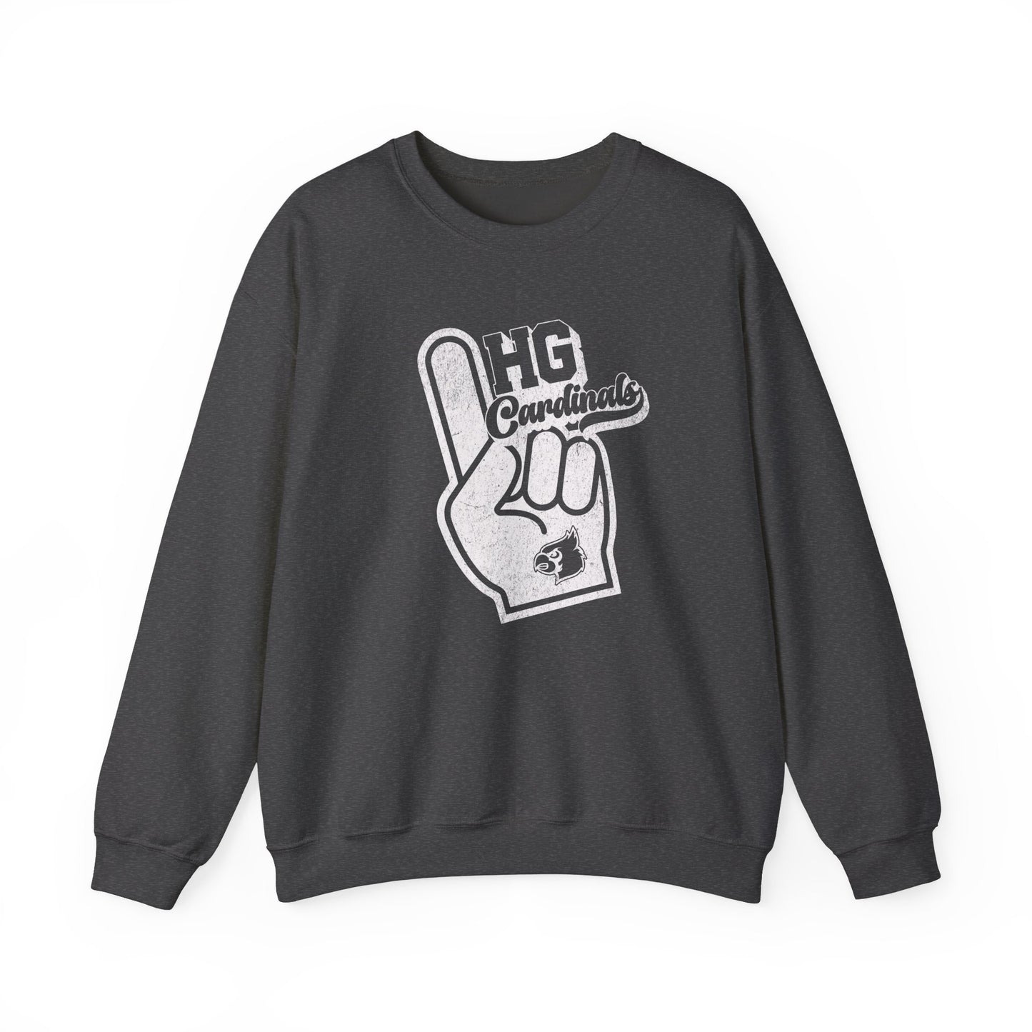 Vintage Foam Finger HG Cardinals - Unisex Heavy Blend™ Crewneck Sweatshirt