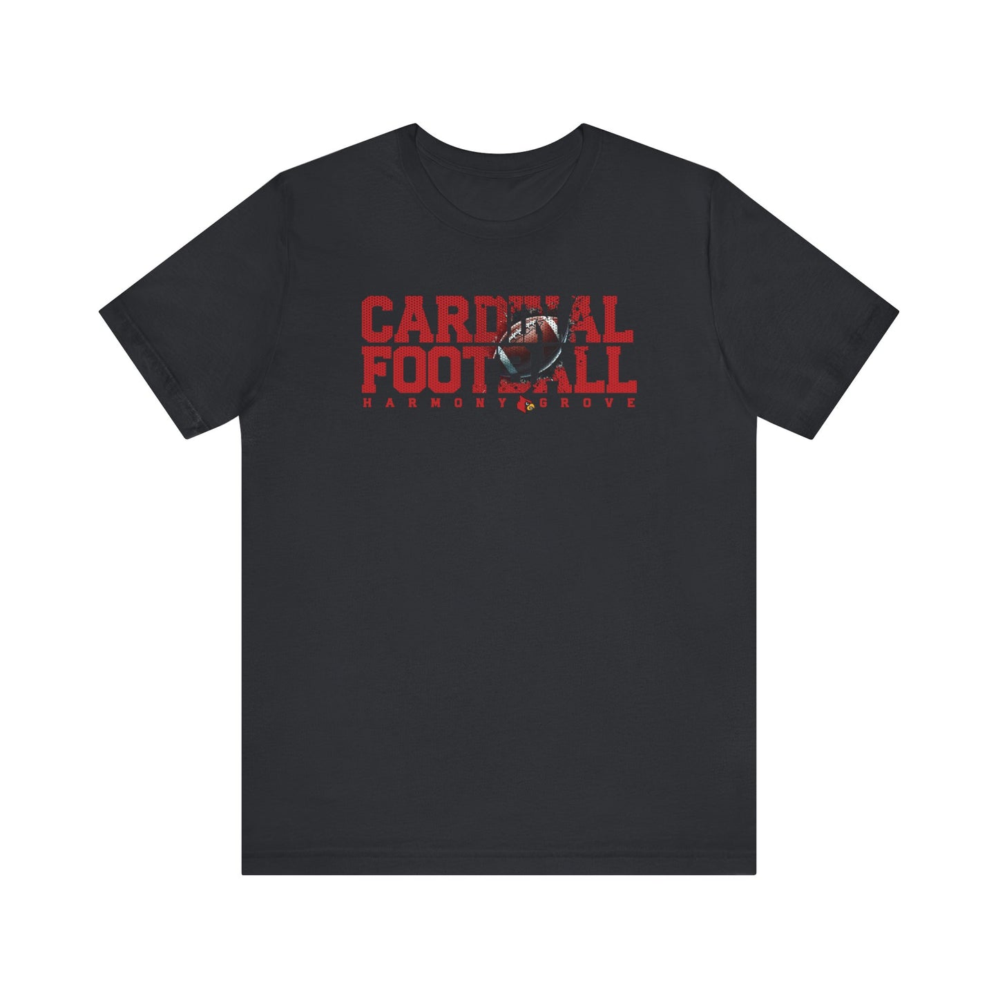 Cardinal Football Harmony Grove - Bella + Canvas Short Sleeve Tee