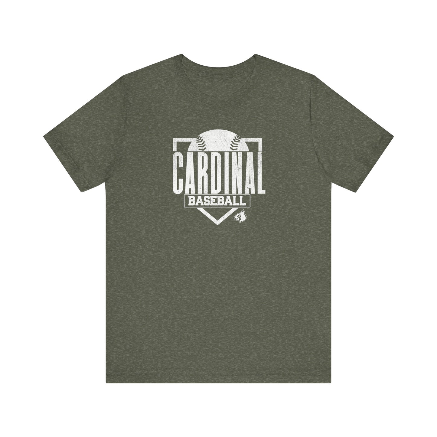 Vintage Cardinal Baseball Plate - Bella + Canvas Short Sleeve Tee