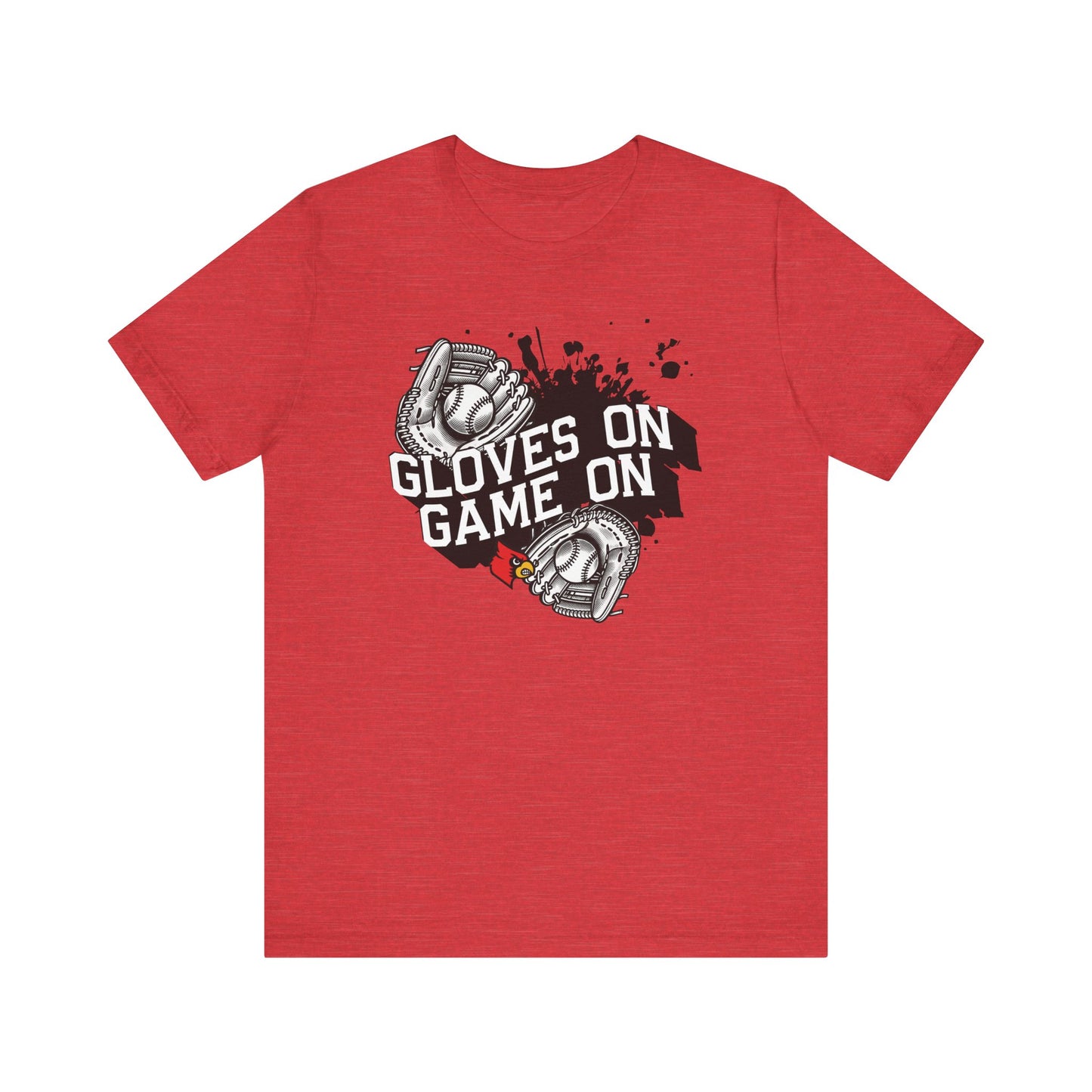 Gloves on Game On Baseball and Softball - Bella + Canvas Short Sleeve Tee