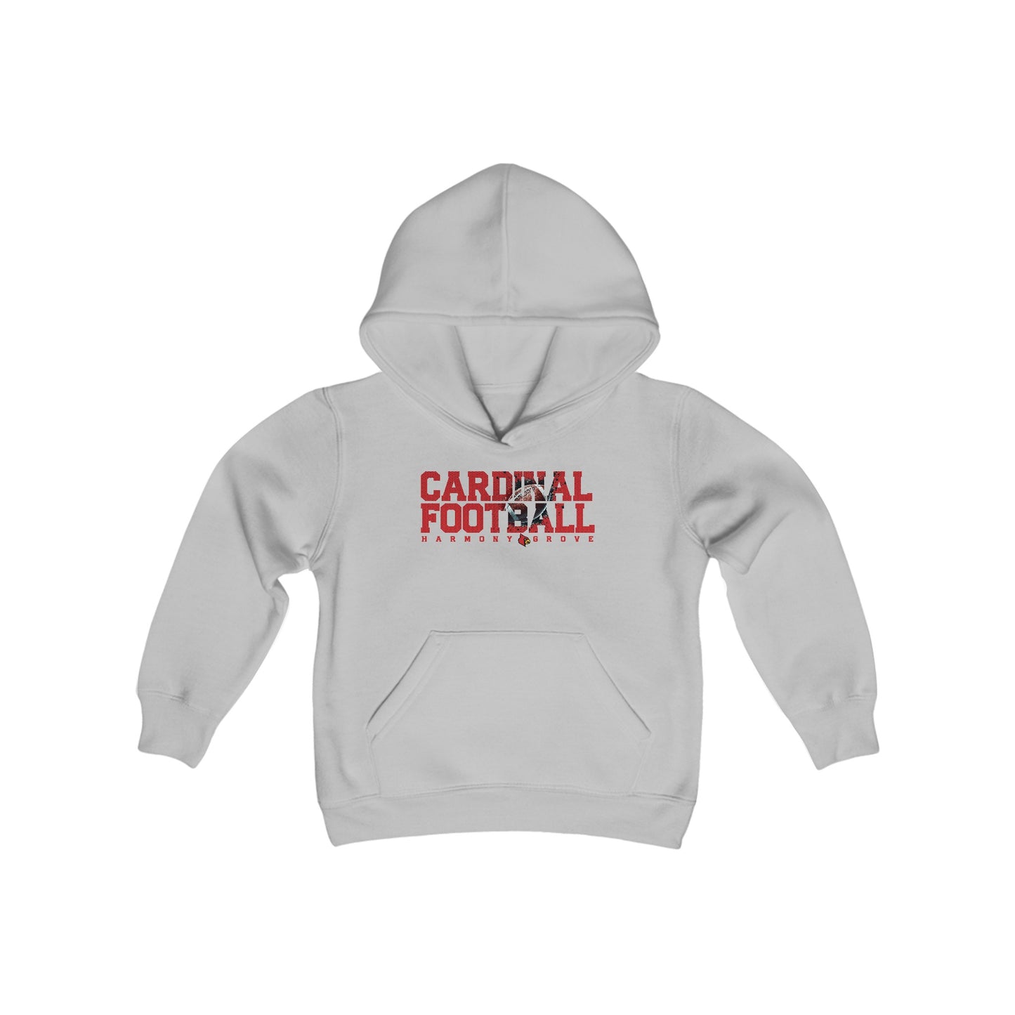 Harmony Grove Cardinal Football - Youth Heavy Blend Hooded Sweatshirt