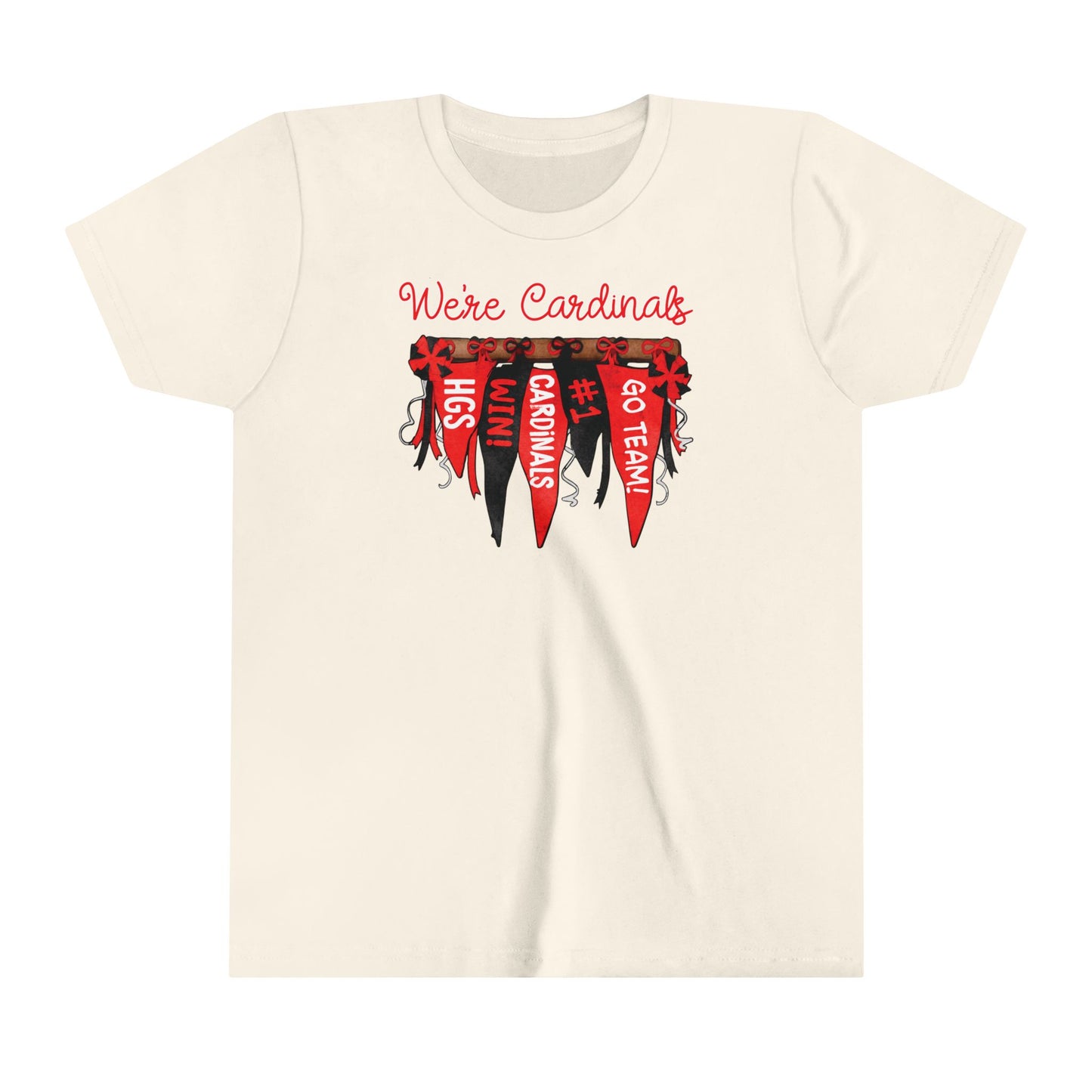 Cardinals Pennant Banner- Bella + Canvas Youth Tee