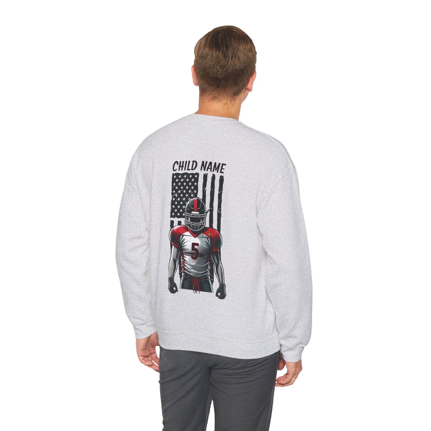 Football Dad Custom Player Name and Number - Unisex Heavy Blend™ Crewneck Sweatshirt