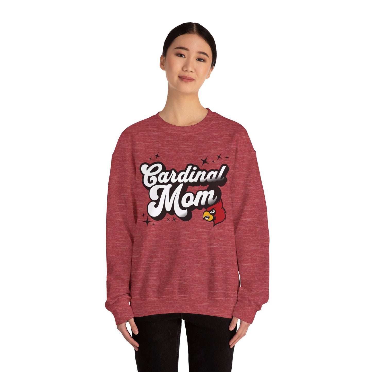 Groovy Cardinal Mom - Unisex Heavy Blend™ Crewneck Sweatshirt