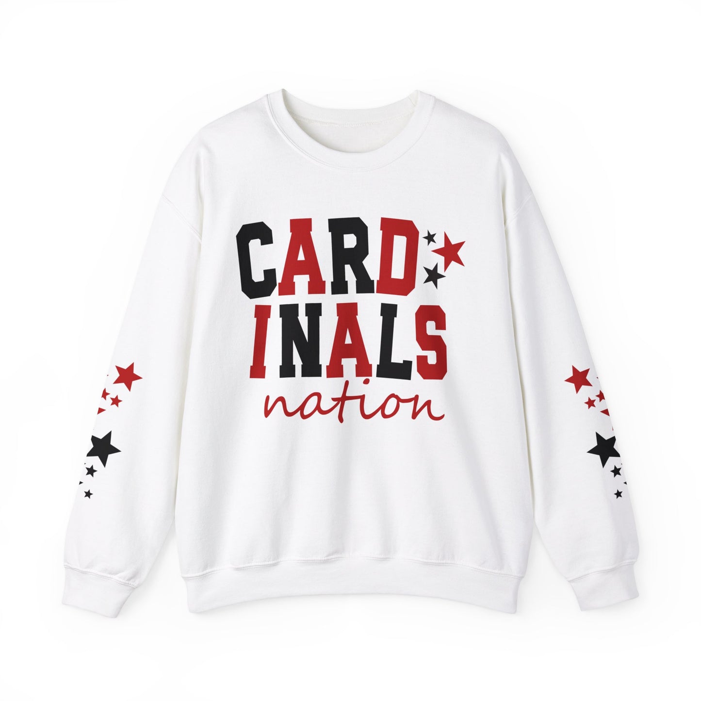 Cardinals Nation with Star Sleeves - Unisex Heavy Blend™ Crewneck Sweatshirt