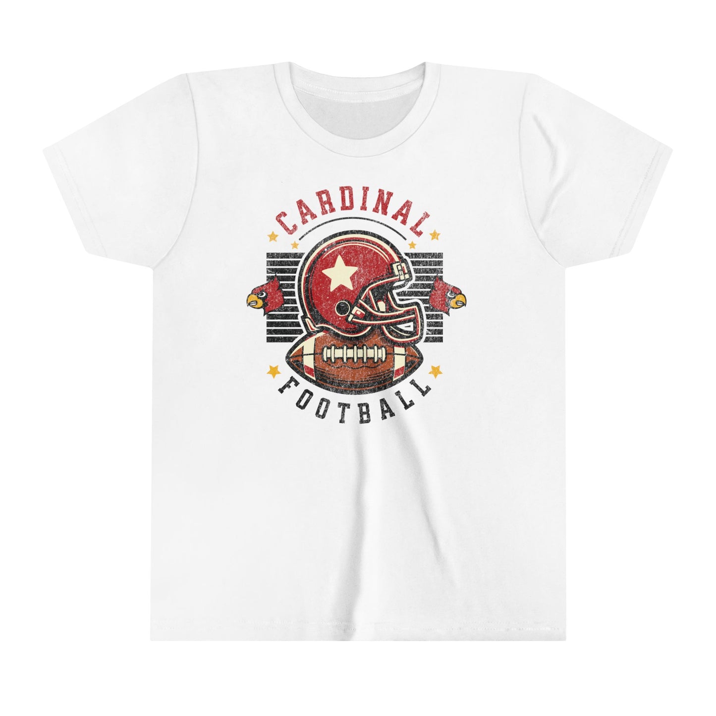 Cardinal Football Helmet - Bella + Canvas Youth Tee