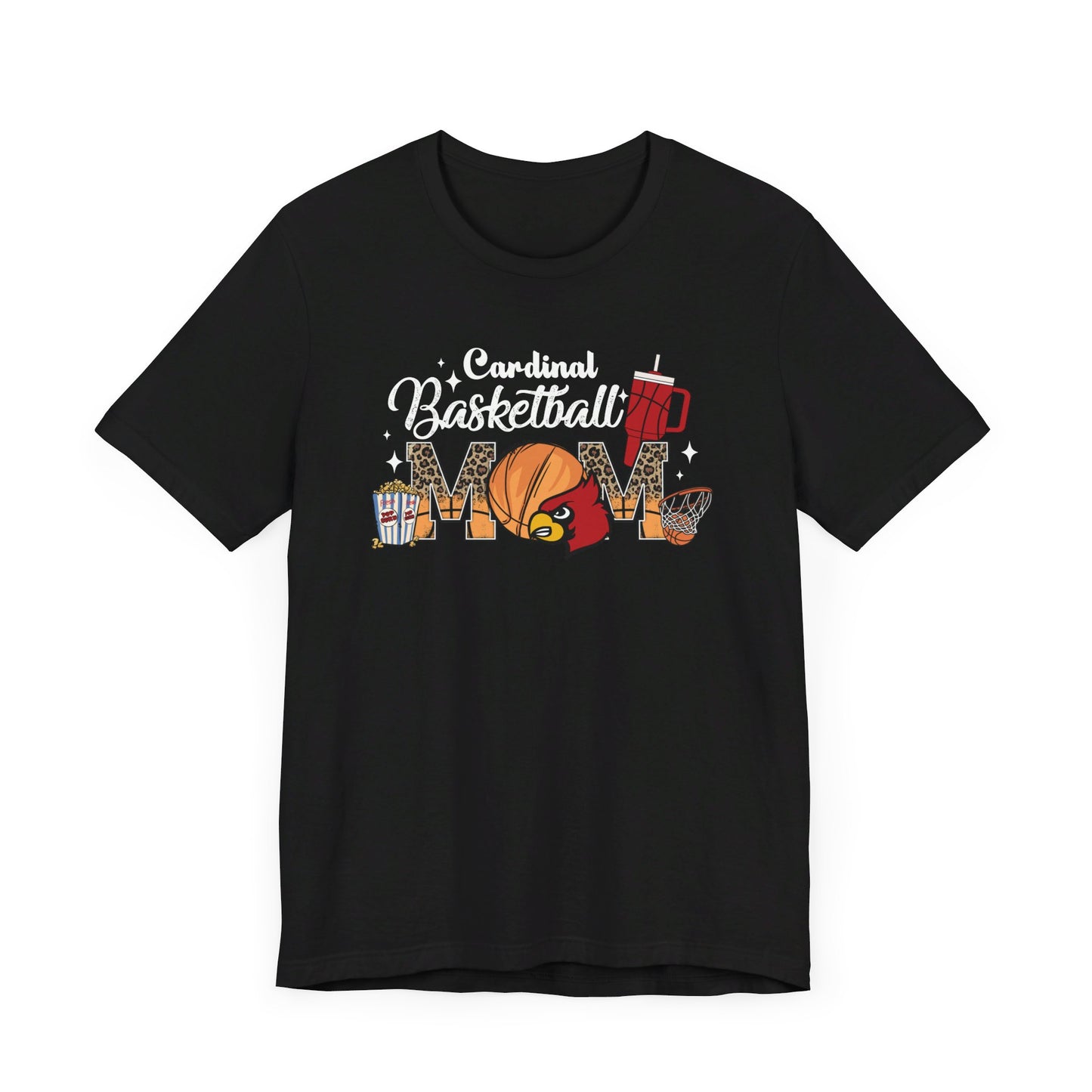 Cardinal Basketball Mom - Bella + Canvas Short Sleeve Tee